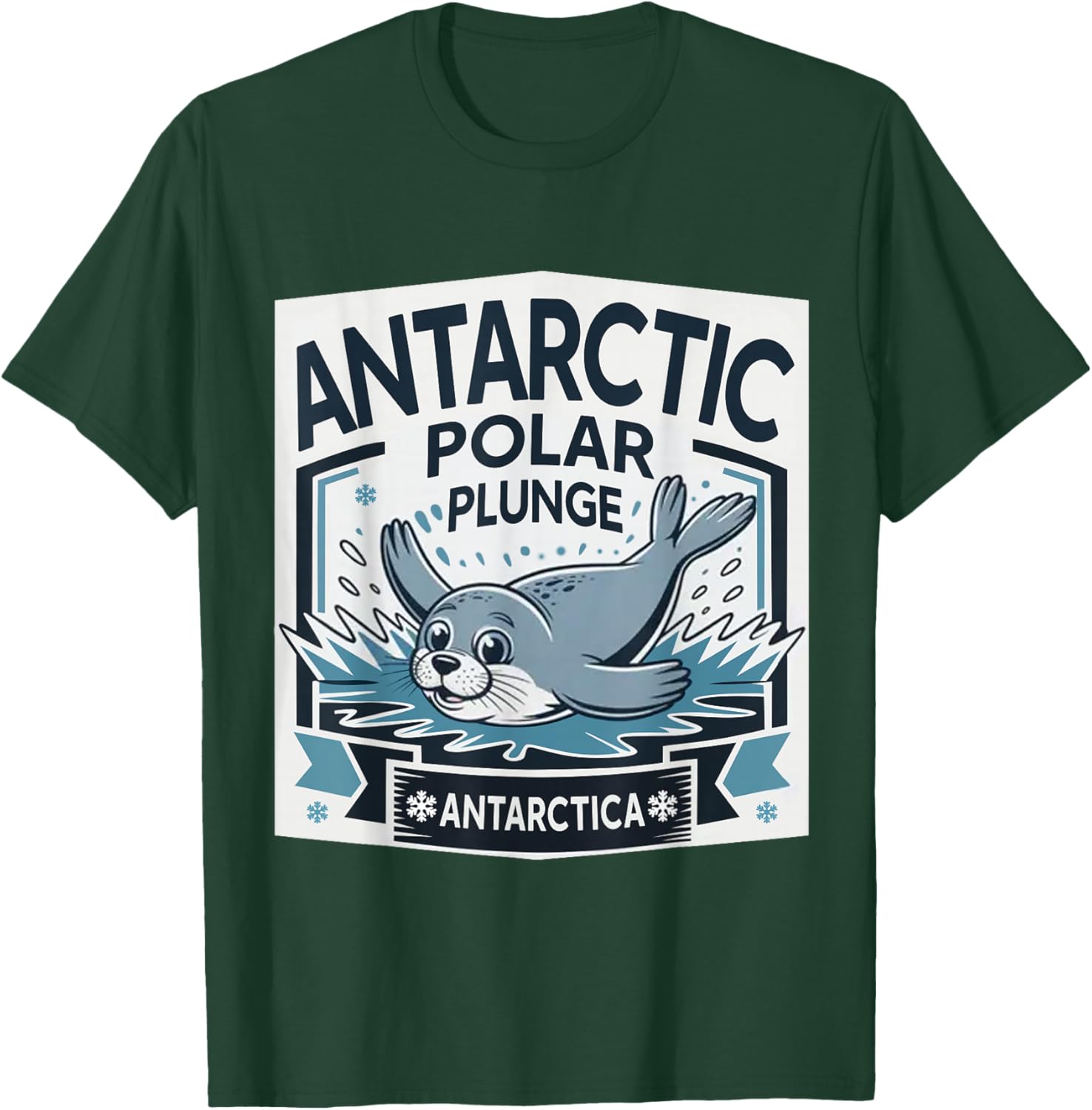 Polar Plunge Ice Jump Funny Antarctica Polar Plunge T-Shirt - T-Shirt | Forest