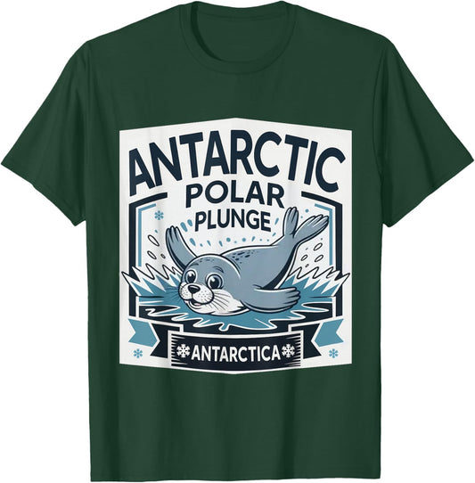 Polar Plunge Ice Jump Funny Antarctica Polar Plunge T-Shirt - T-Shirt | Forest