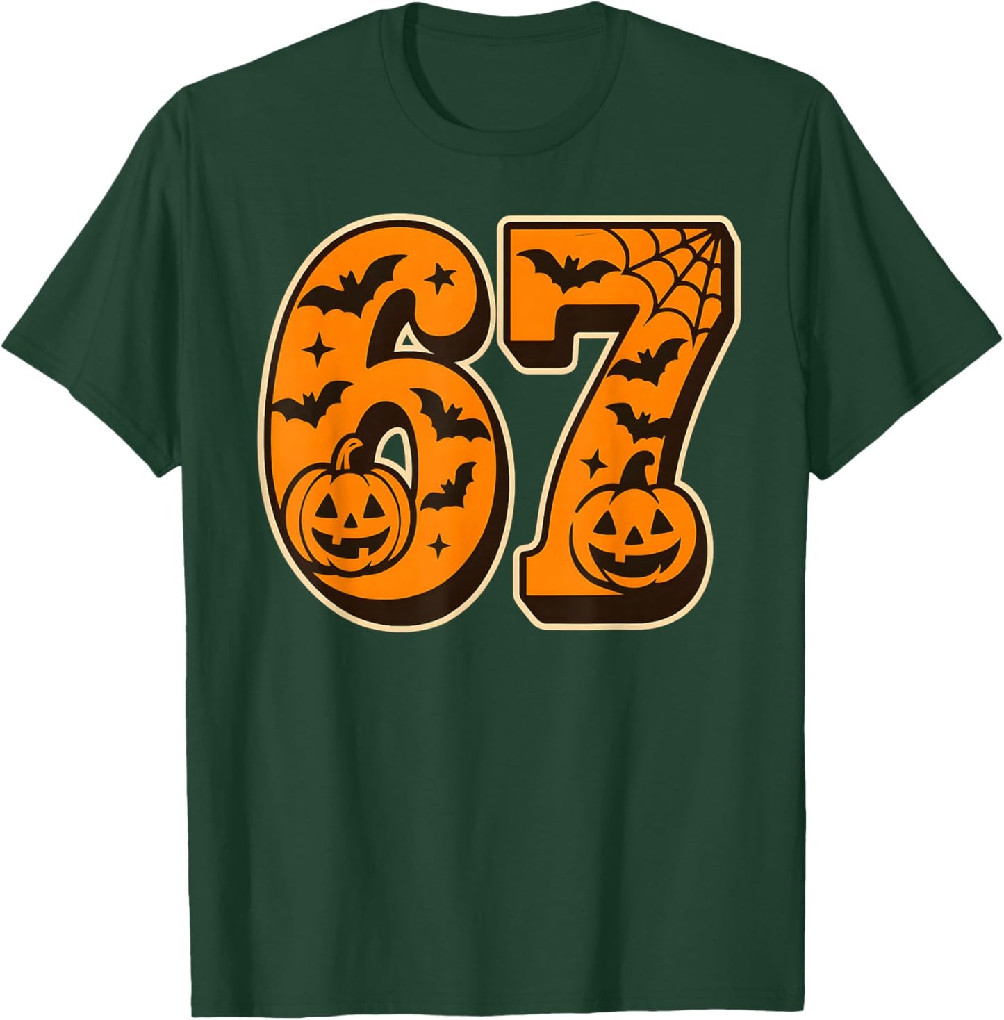 67 Halloween Six Seven Brainrot Meme Boys Kids Funny 6 7 T-Shirt - T-Shirt | Forest