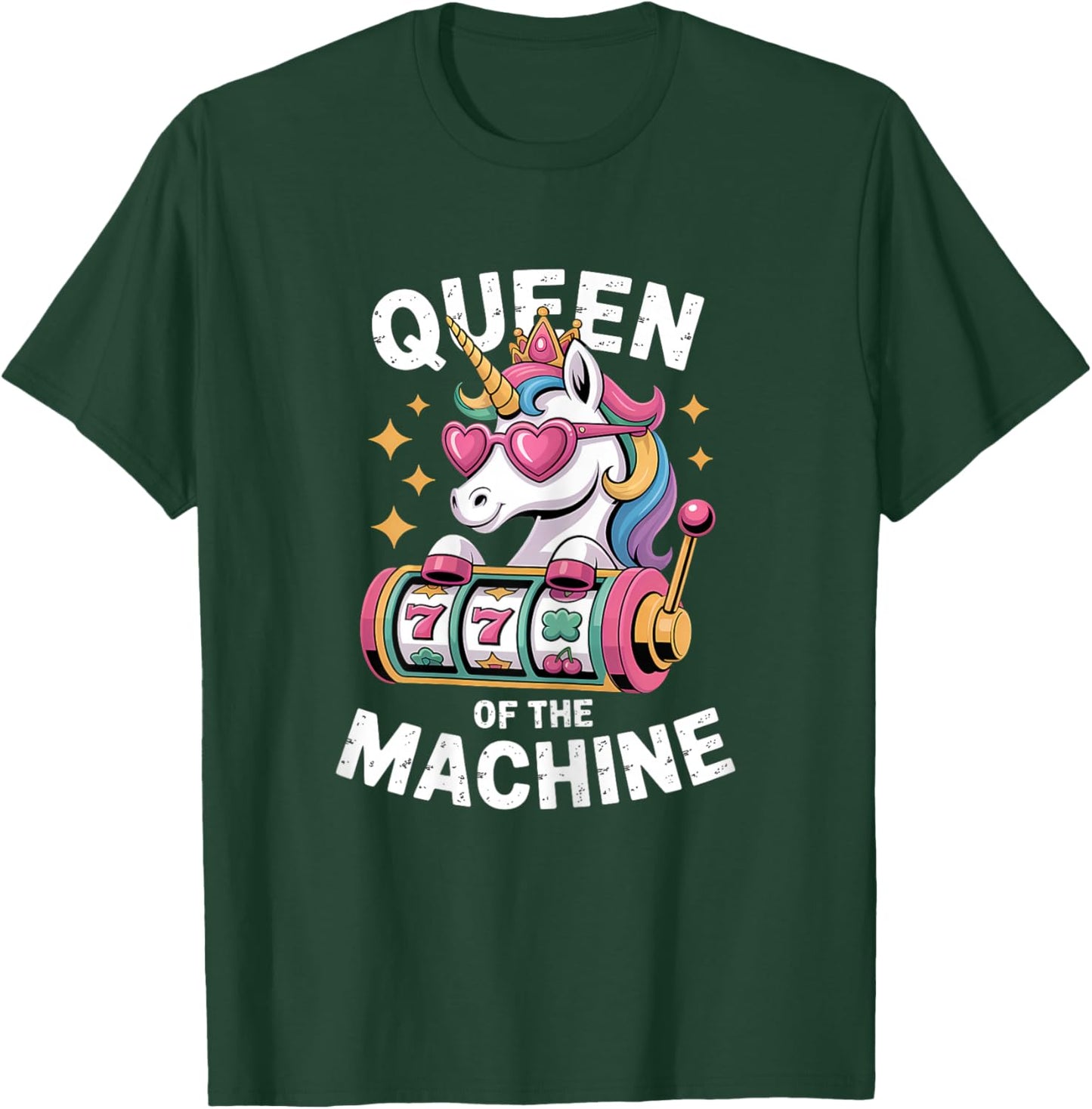 Cute Slot Machine Queen Casino Gambling Poker Player T-Shirt - T-Shirt | Forest