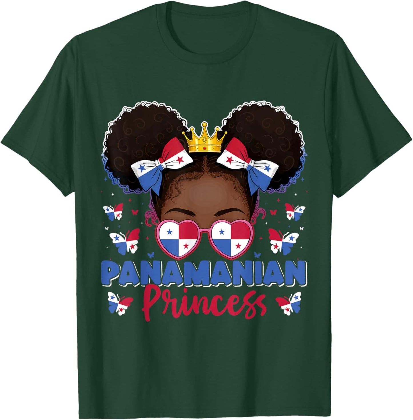 Panamanian Princess Panama Flag Proud Panameña Women Kids T-Shirt - T-Shirt | Forest