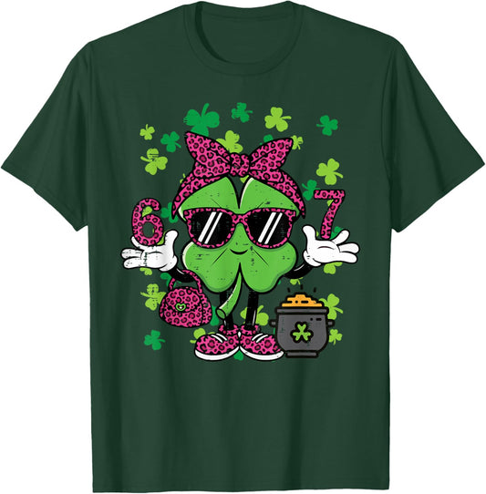6 7 St Patricks Day Six Seven 67 Meme Teacher Women Kids T-Shirt - T-Shirt | Forest