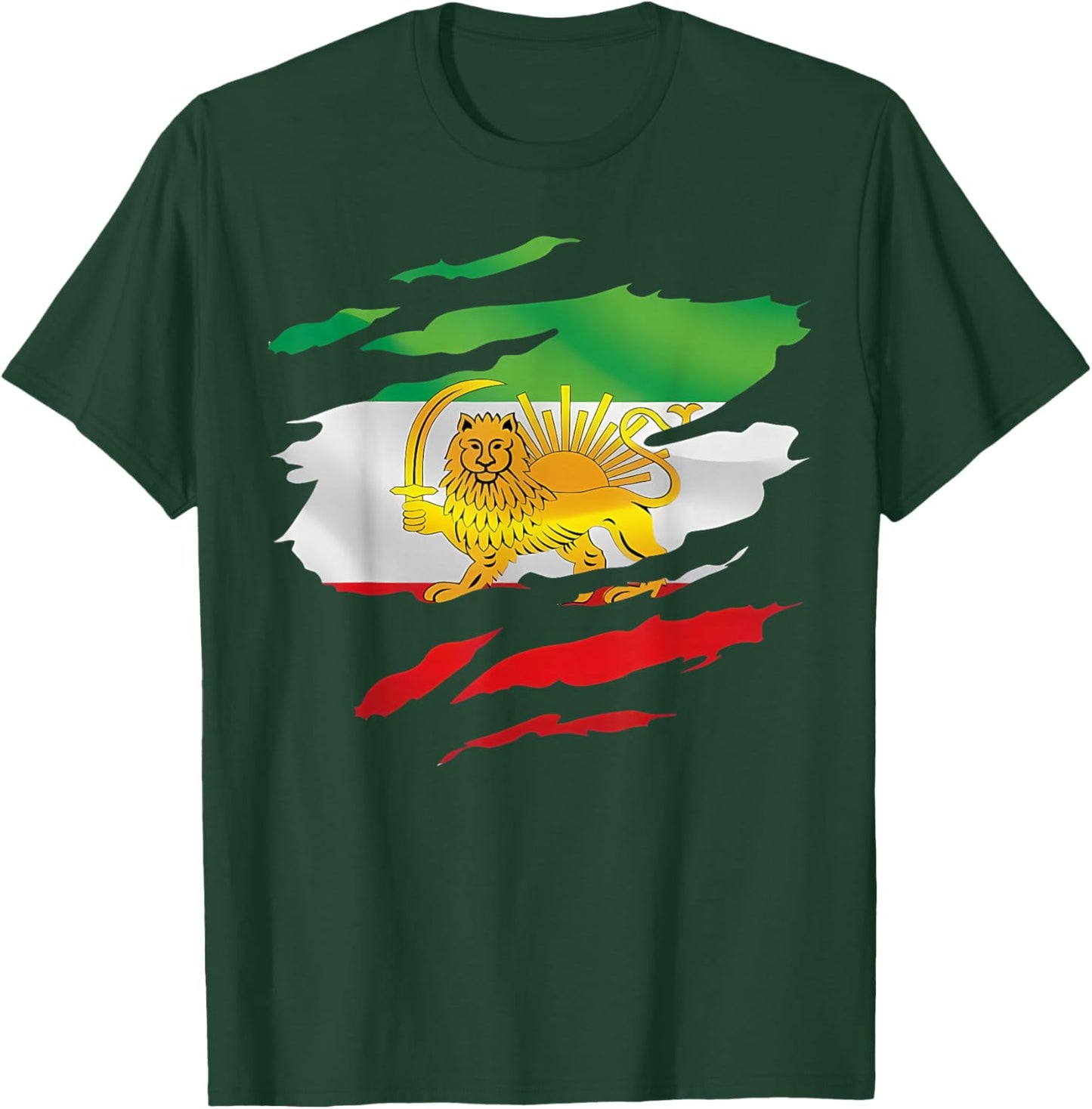 Free Iran Lion Sun Flag T-Shirt - T-Shirt | Forest