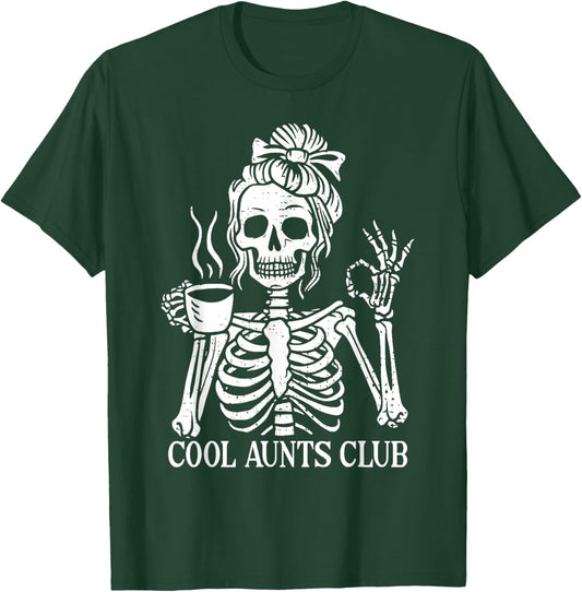Cool Aunts Club Cool Auntie Club Skeleton Skull Funny T-Shirt - T-Shirt | Forest