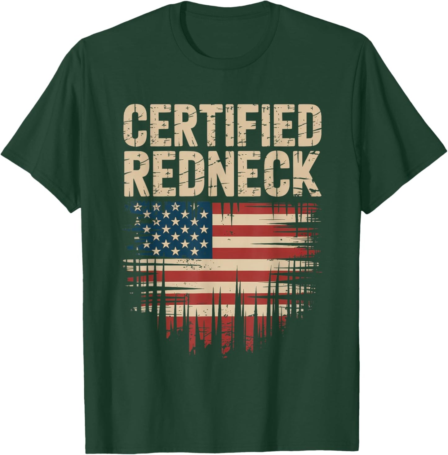 Redneck 4th of July Freedom American Flag T-Shirt - T-Shirt | Forest