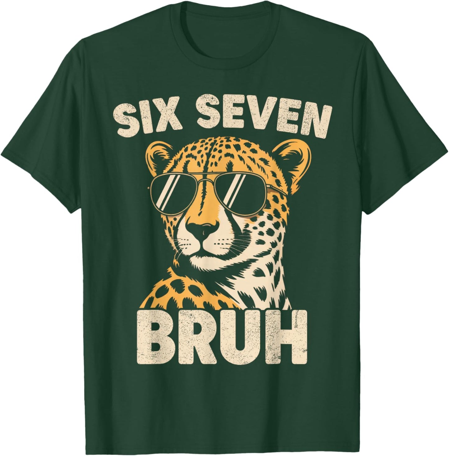 Boys Animal Print Clothes Bruh Cheetah 67 Meme Six Seven T-Shirt - T-Shirt | Forest
