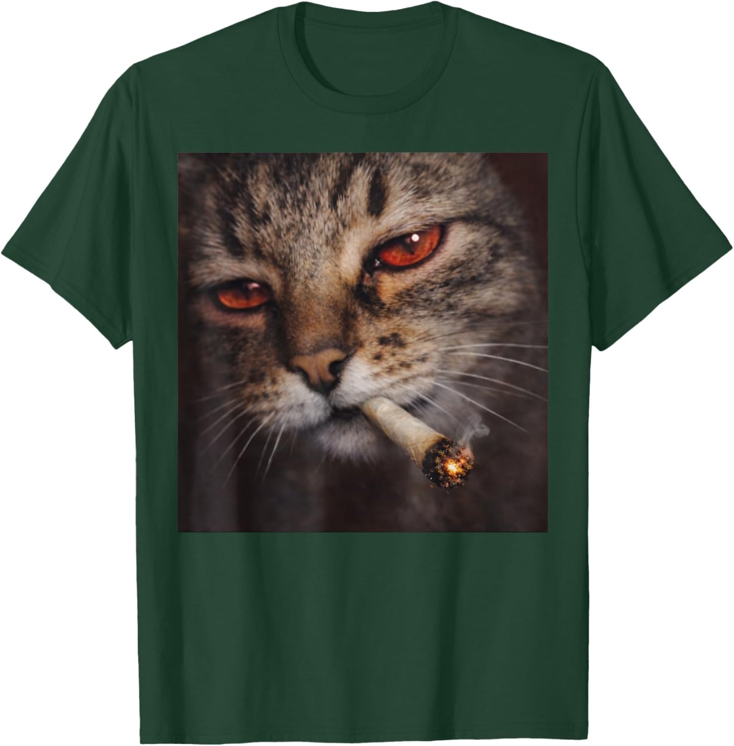 Funny Smoking Cat Stoner Weed Lover Marijuana Cannabis 420 T-Shirt - T-Shirt | Forest