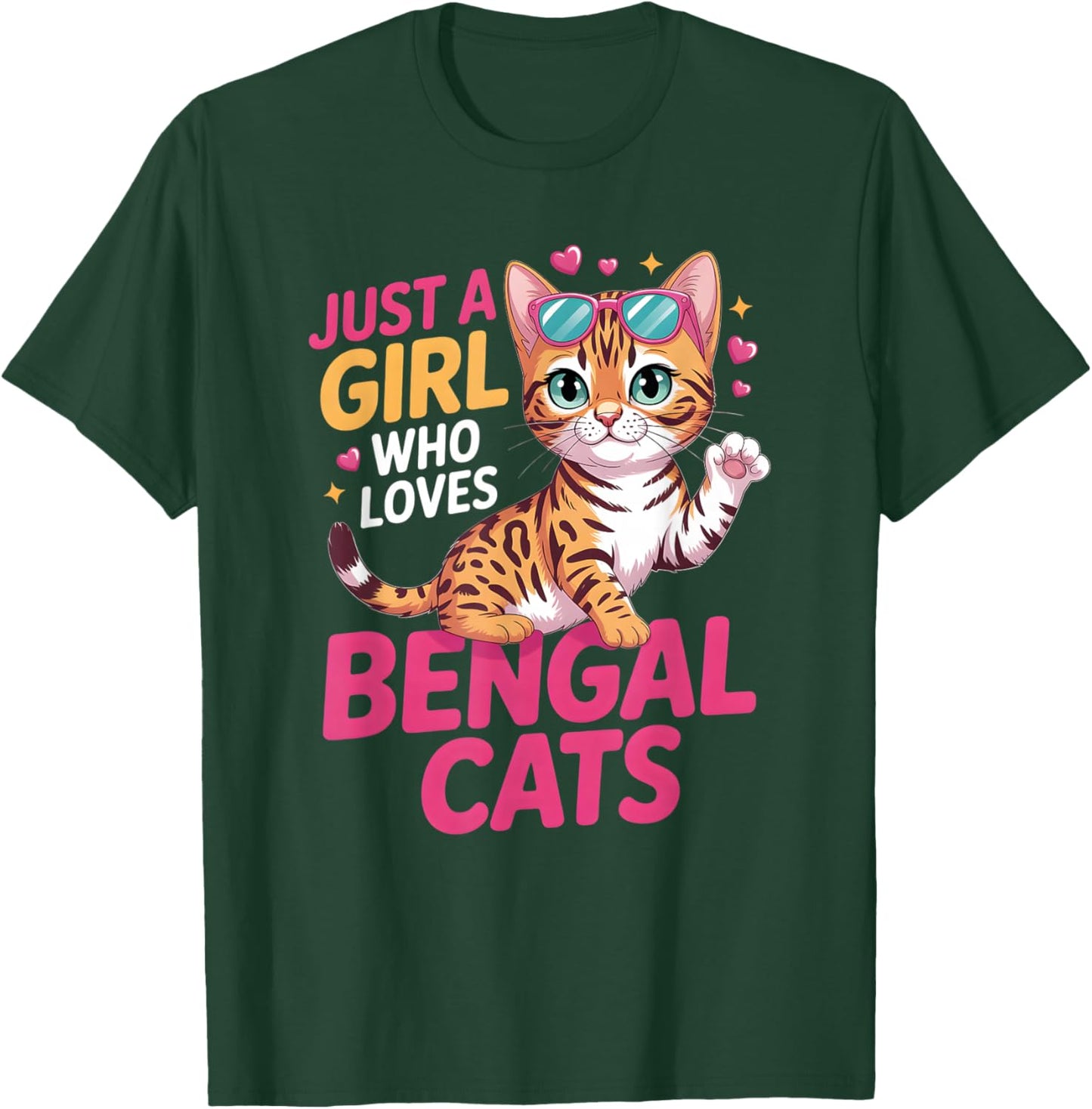 Girls Bengal Cat T-Shirt - T-Shirt | Forest