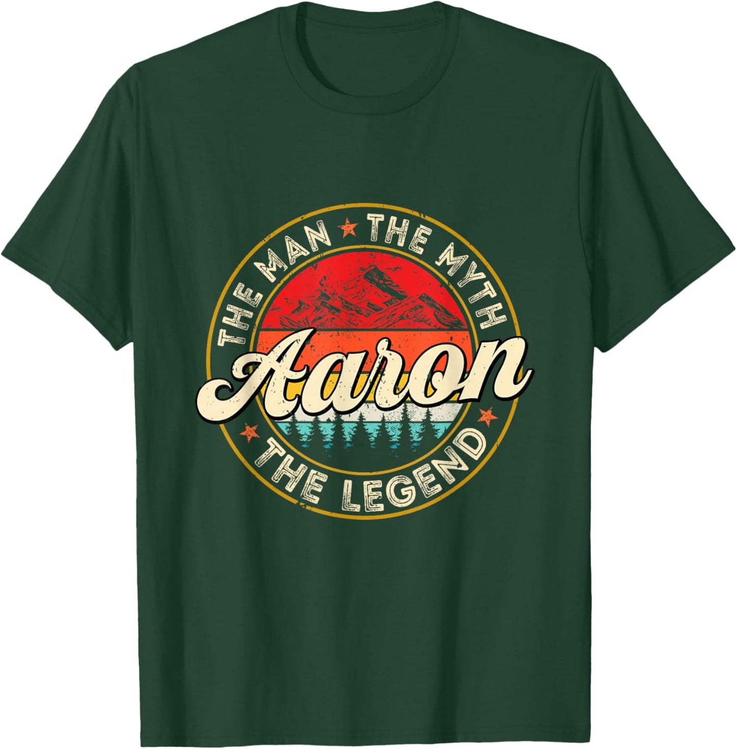 Aaron The Man The Myth The Legend Personalized Name T-Shirt - T-Shirt | Forest
