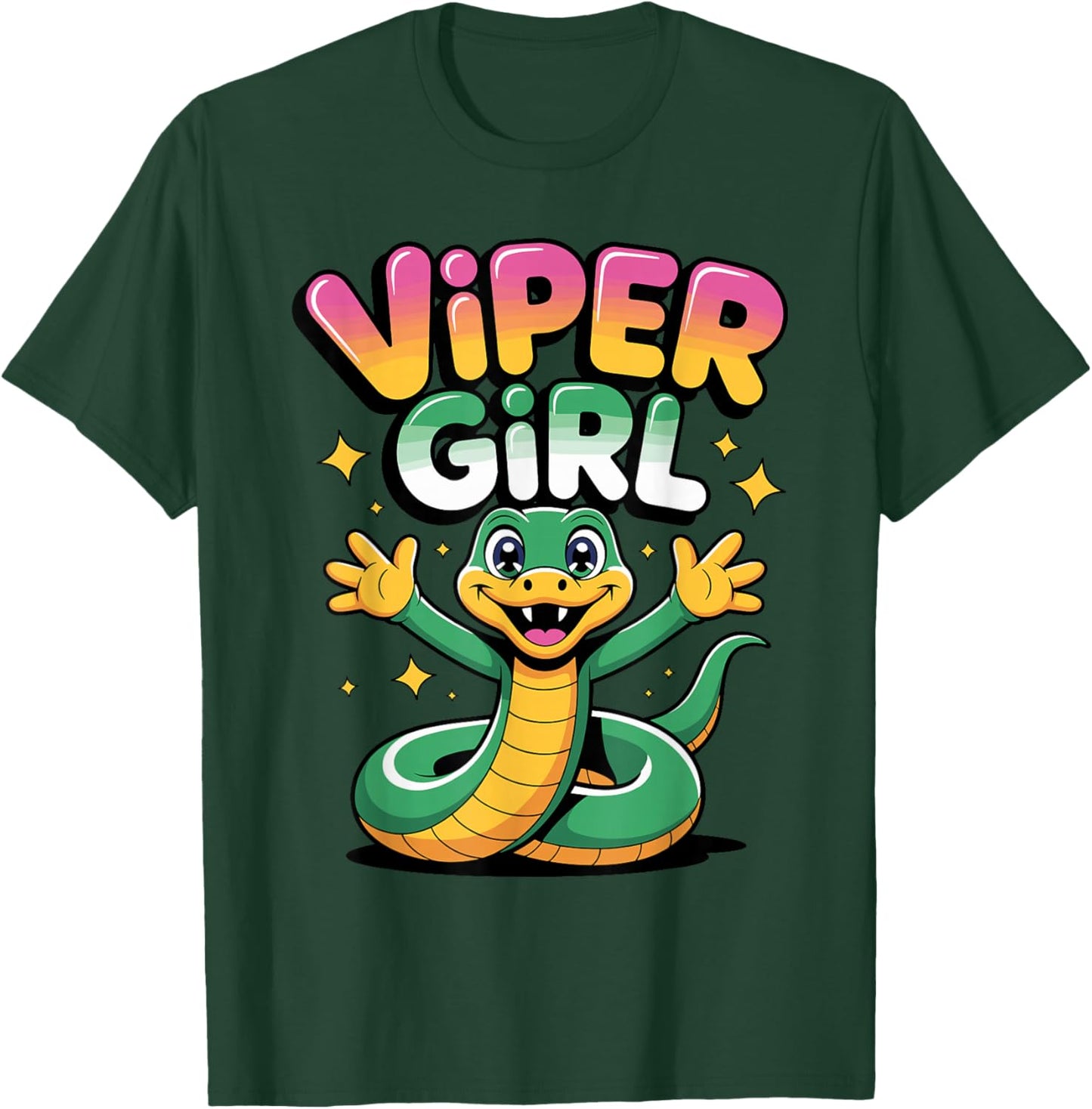 Fun Bold Modern Cold Blooded Vintage Snake Coiled Viper T-Shirt - T-Shirt | Forest