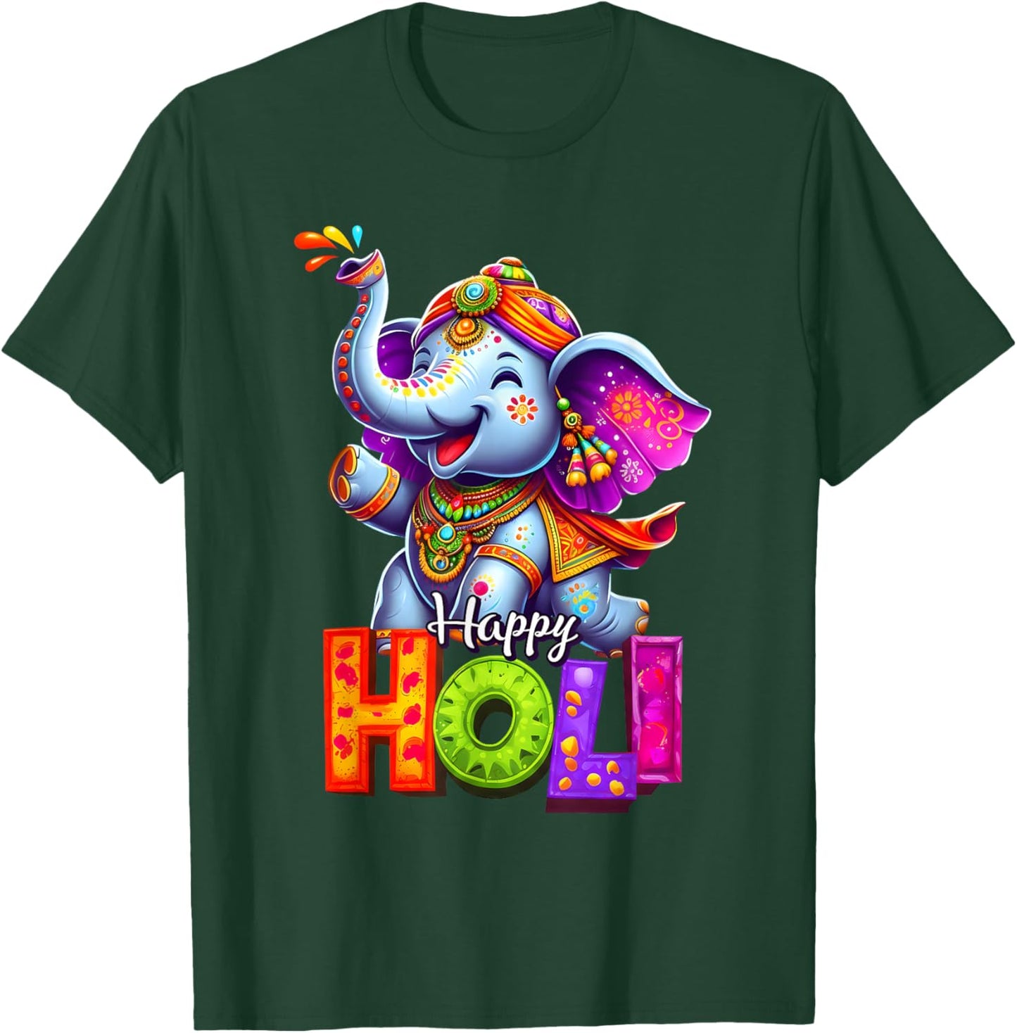 Color Elephant Hindu Women Kids T-Shirt - T-Shirt | Forest