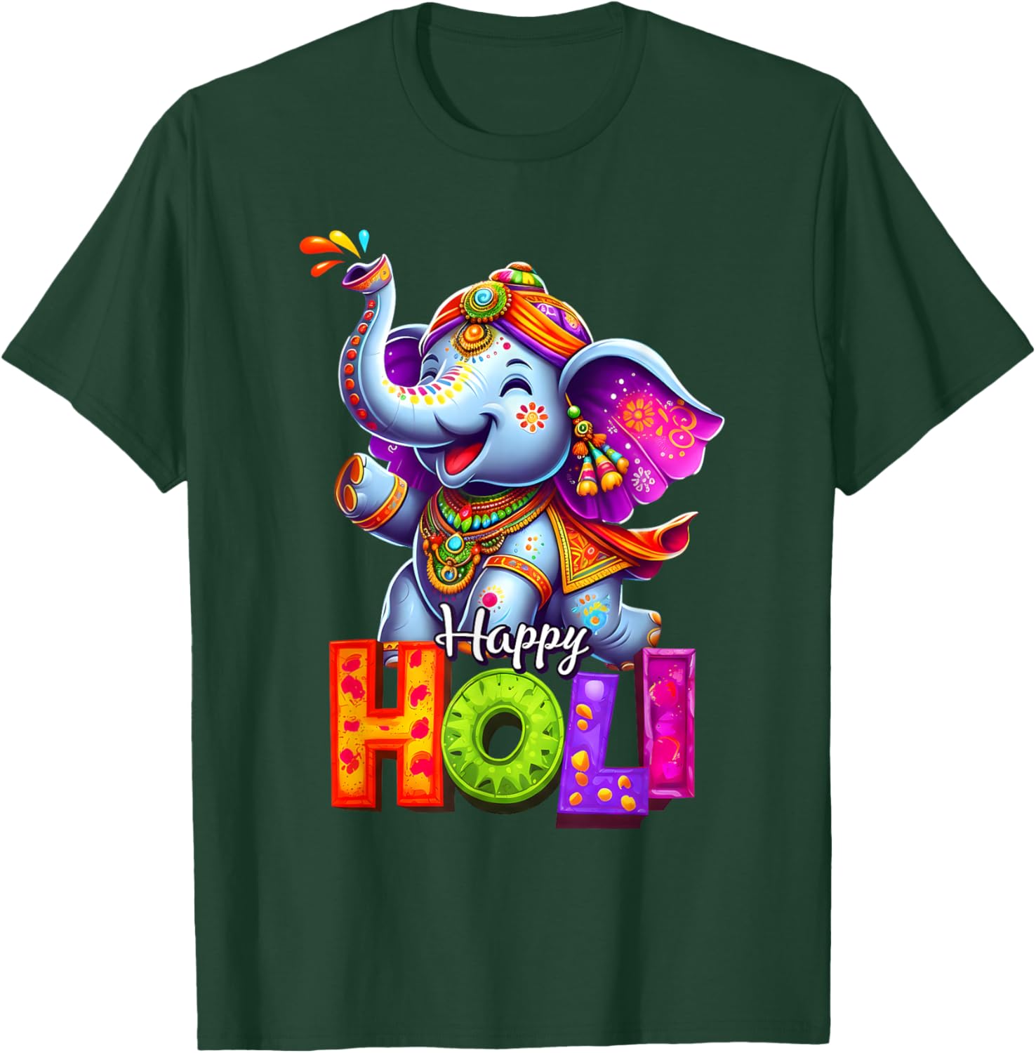 Color Elephant Hindu Women Kids T-Shirt - T-Shirt | Forest