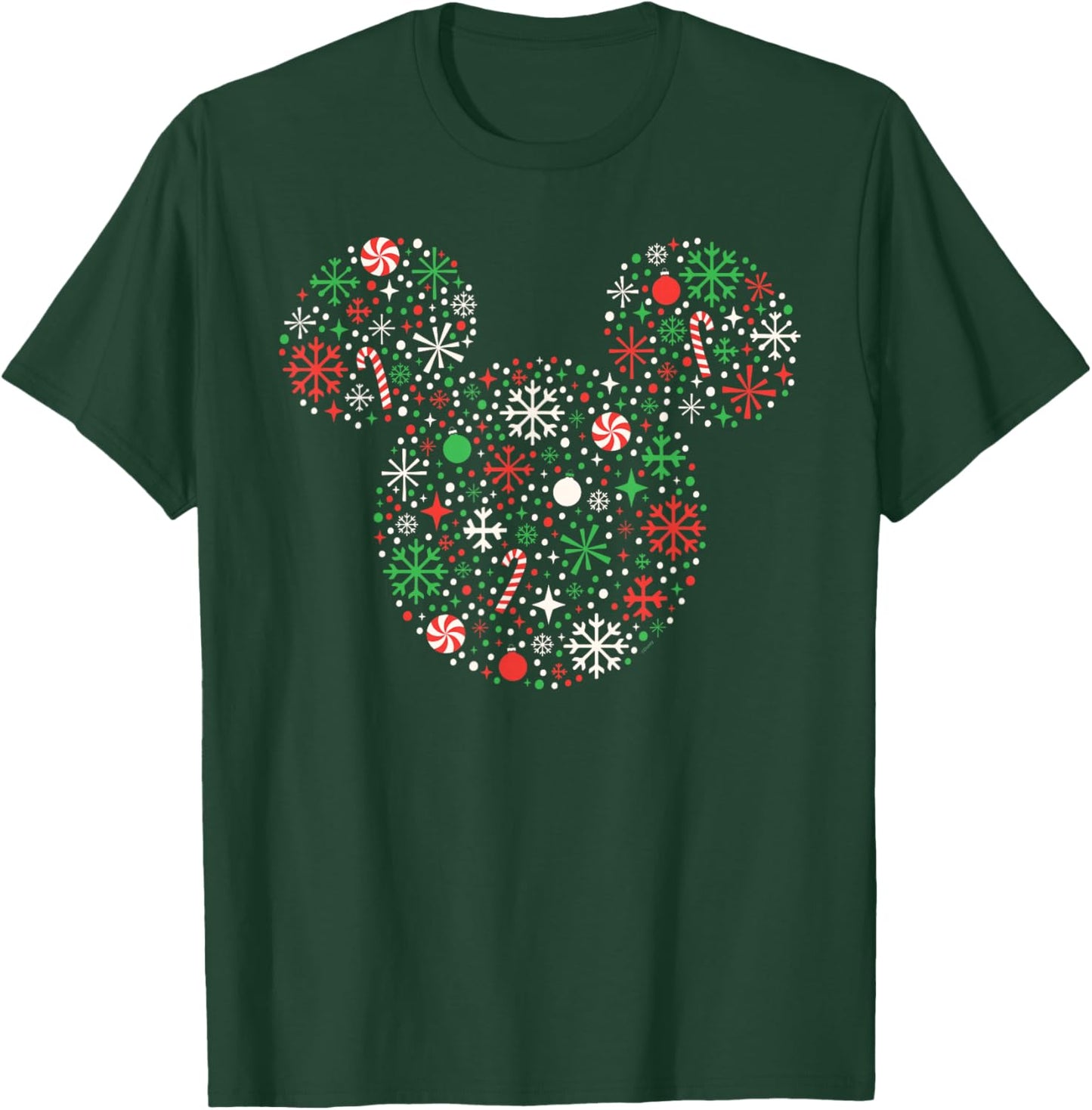 Disney Mickey Mouse Christmas Holiday Festive Filled Icon T-Shirt - T-Shirt | Forest