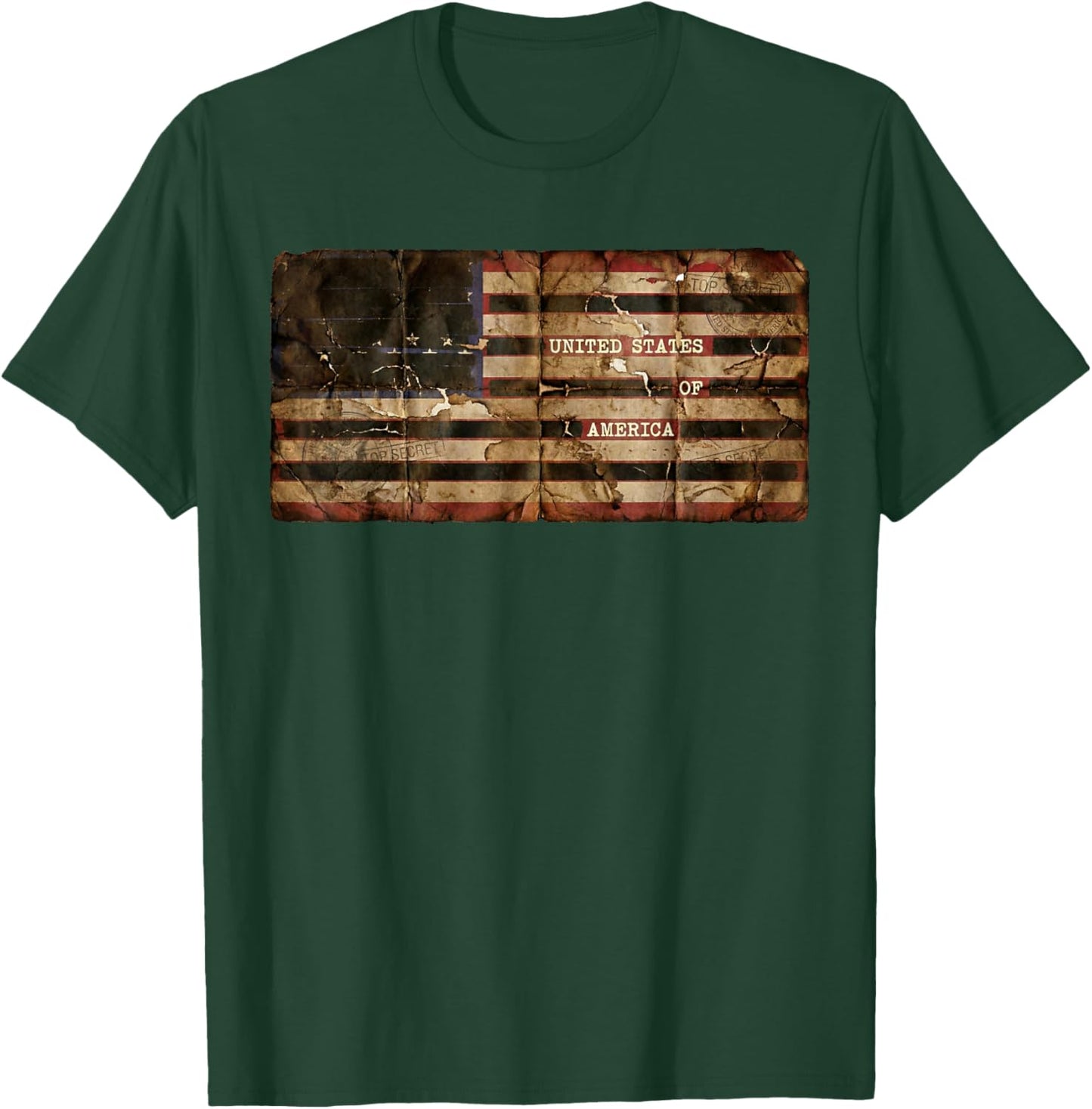 Censored Documents American Flag | United States of America T-Shirt - T-Shirt | Forest