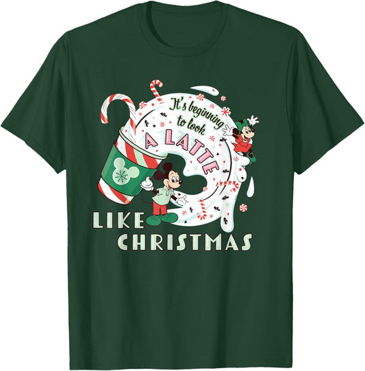 Disney It's Beginning to Look a Latte Like Christmas Coffee T-Shirt - T-Shirt | Forest