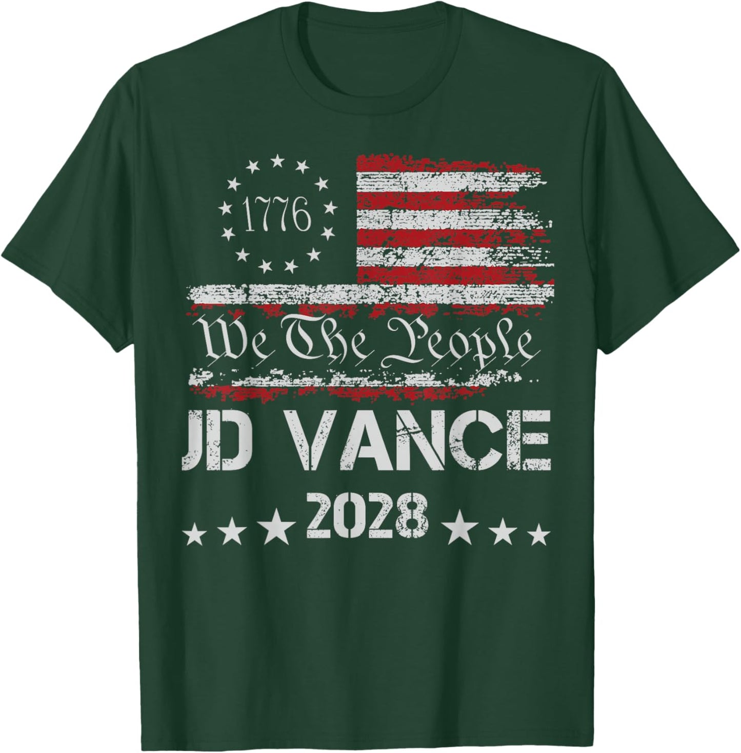 Vance 2028 President 48 US Flag Election We The People 1776 T-Shirt - T-Shirt | Forest
