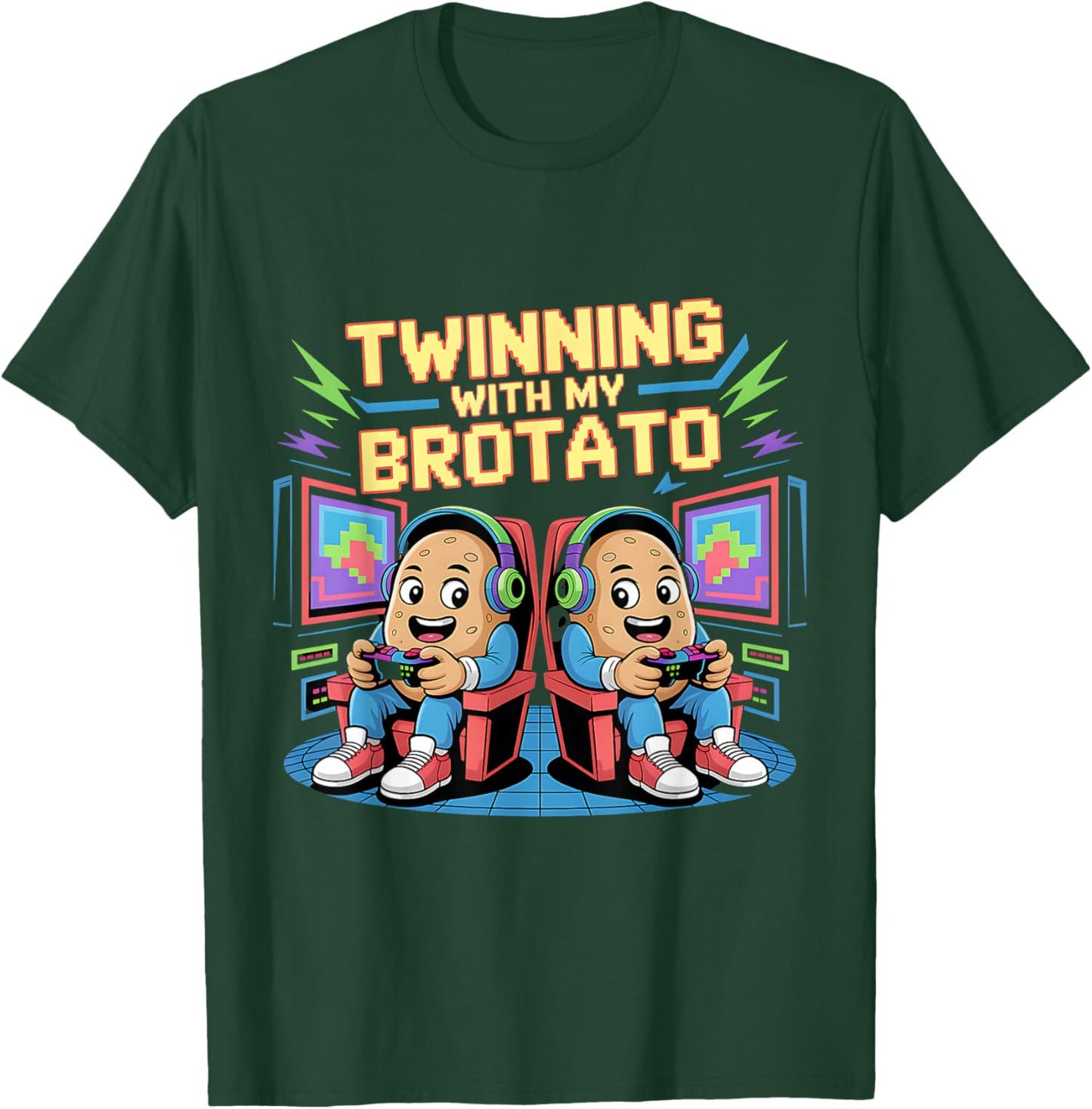 Twinning with My Brotato T-Shirt - T-Shirt | Forest