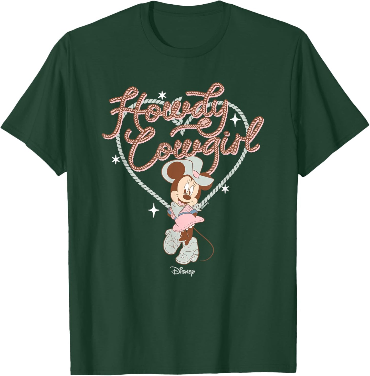 Disney Minnie Mouse Howdy Cowgirl Western Retro T-Shirt - T-Shirt | Forest