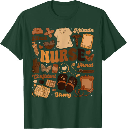 Nurses Black History Month African Americans Women Girls BHM T-Shirt - T-Shirt | Forest