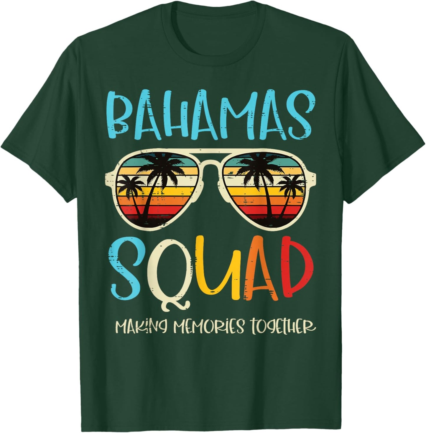 Vacation Bahamas Squad Sunglasses Retro Summer Women Men Kid T-Shirt - T-Shirt | Forest