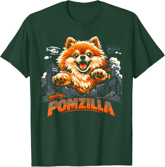 Vintage Pomzilla Pomeranian Dog Monster Pom Dog Lover Men T-Shirt - T-Shirt | Forest