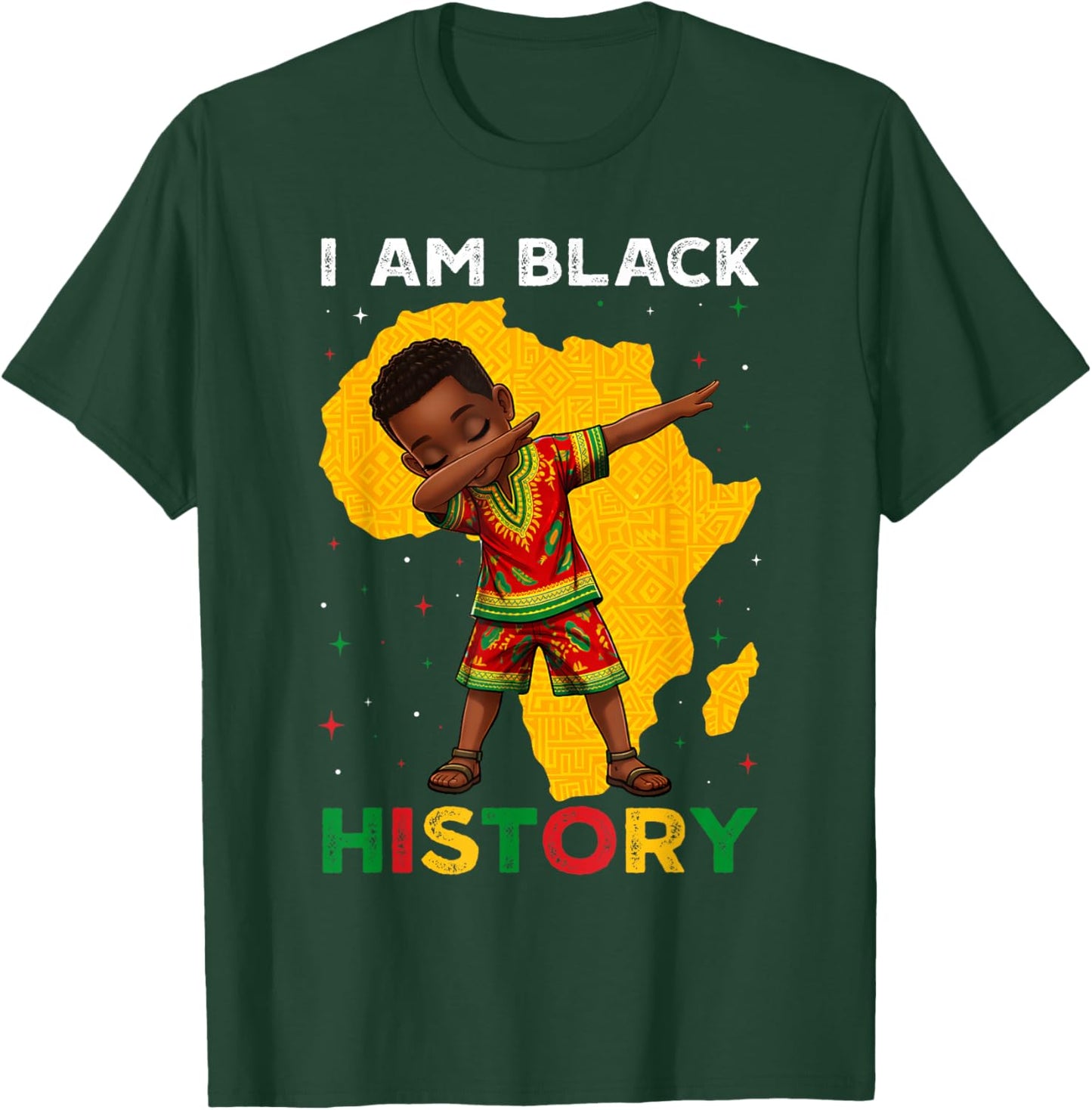 I Am Black History Melanin African Dab Boys Toddlers Kids T-Shirt - T-Shirt | Forest