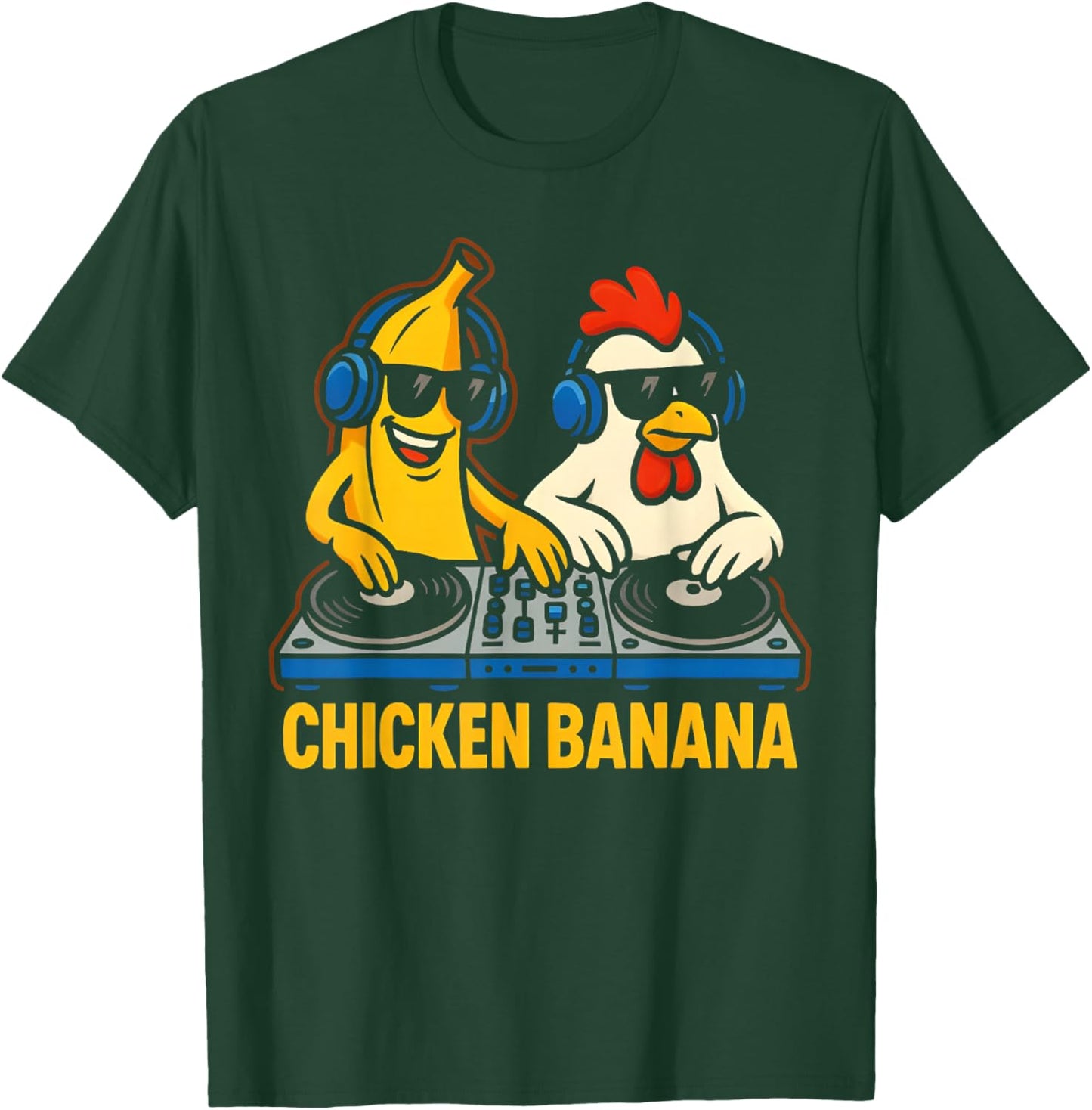 Funny Chicken Banana Men Women Kids Design T-Shirt - T-Shirt | Forest