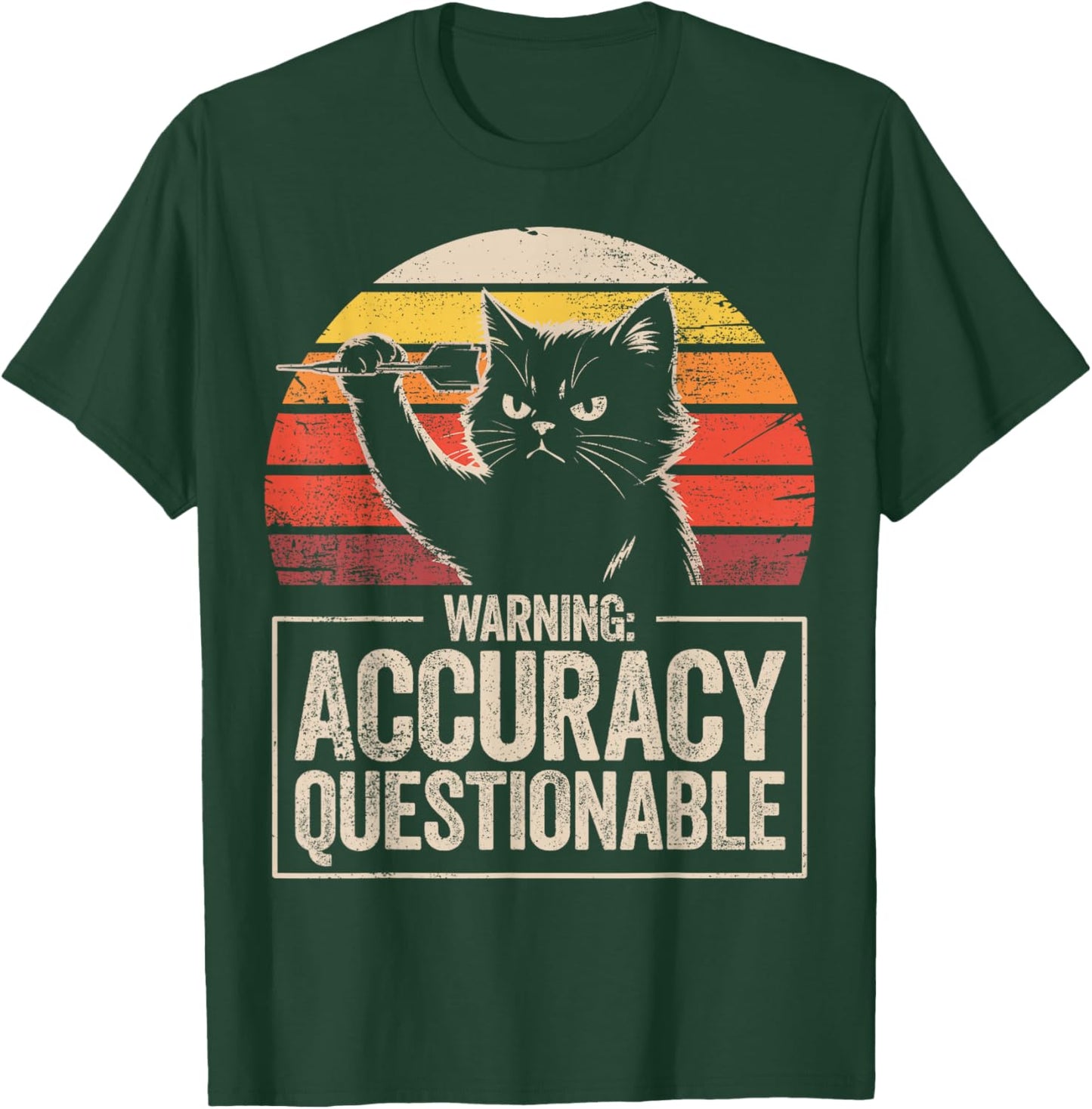 Hilarious Darts Player Bar League Cat Darts T-Shirt - T-Shirt | Forest