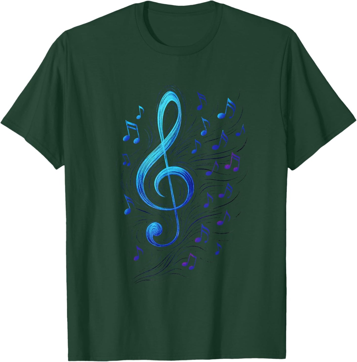 Treble Clef - Heart Music Note Love Art T-Shirt - T-Shirt | Forest