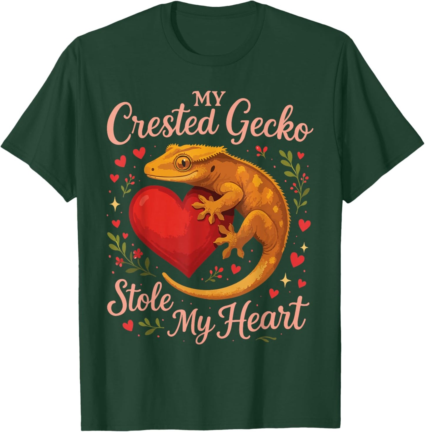 Crested Gecko Valentines Day My Crested Gecko Stole My Heart T-Shirt - T-Shirt | Forest