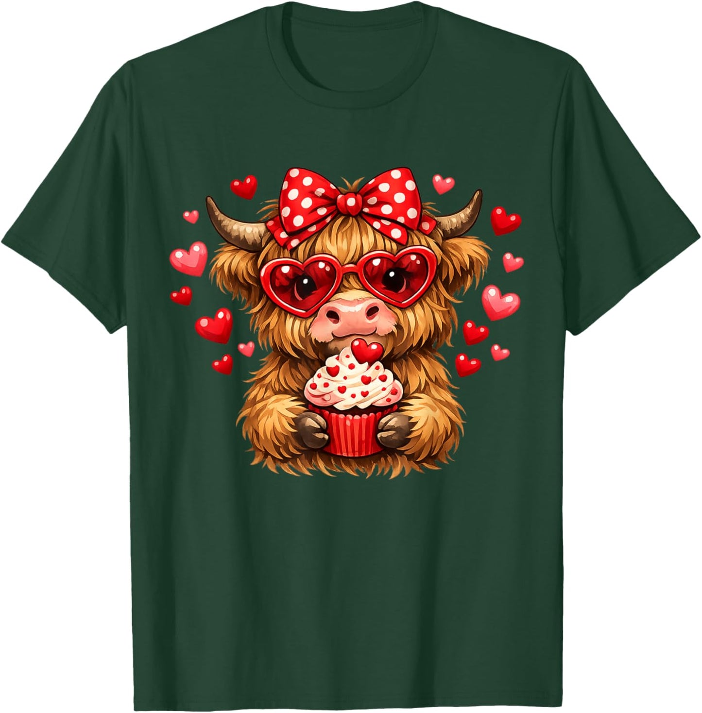Cute Baby Highland Cow Valentine T-Shirt - T-Shirt | Forest