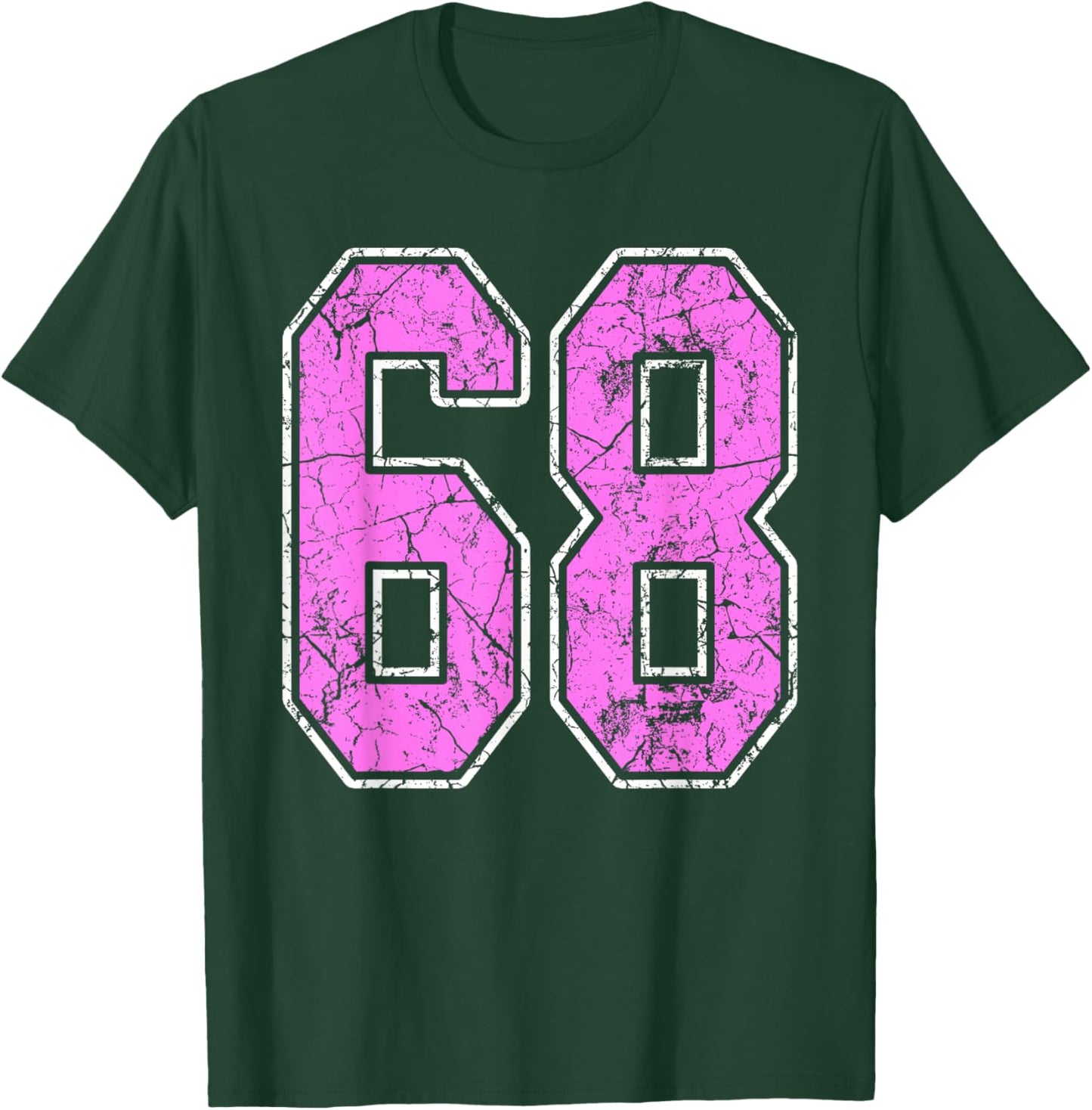 Grunge Pink and Pink Number 68 Jersey Player Uniform #68 T-Shirt - T-Shirt | Forest