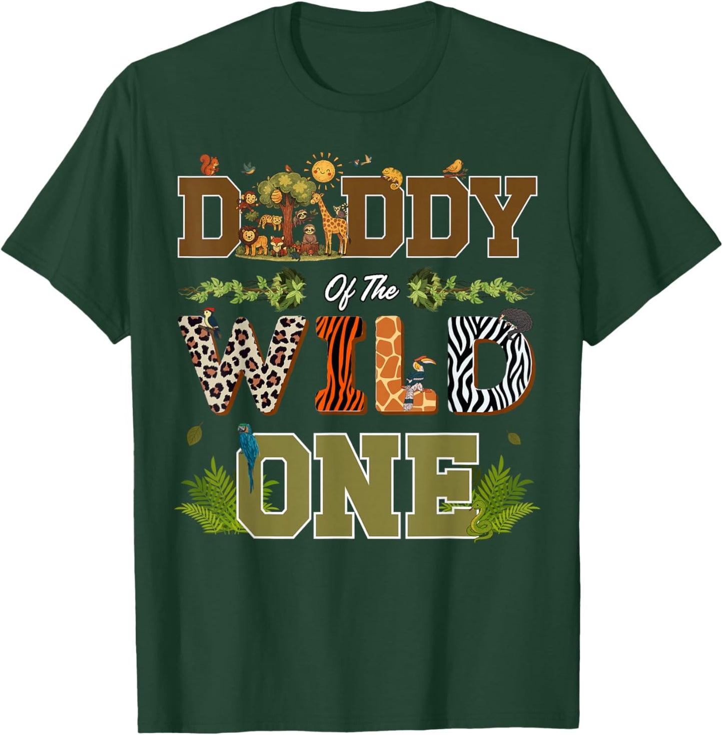 Daddy of The Wild One 1st Birthday Safari T-Shirt - T-Shirt | Forest