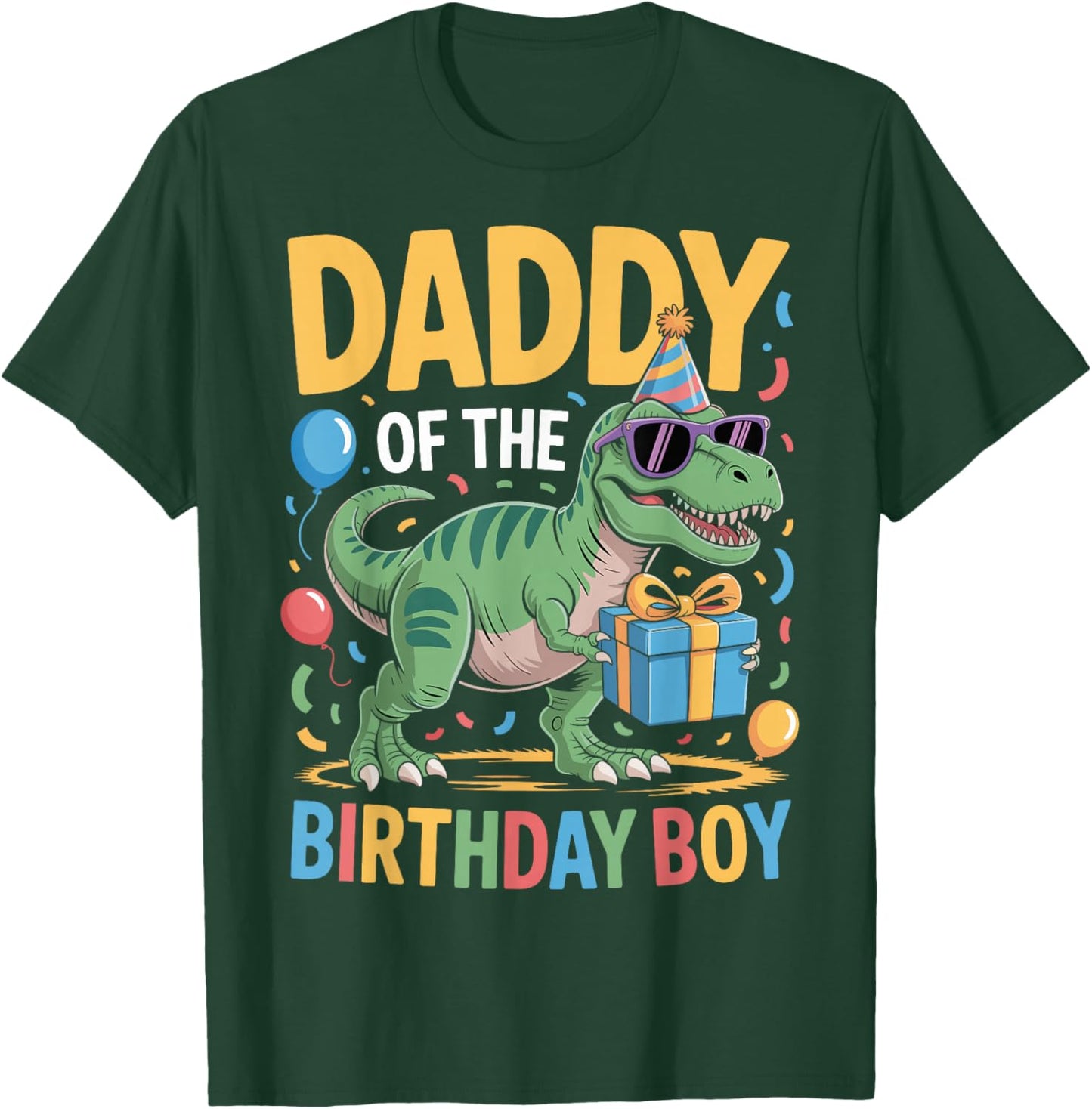 Daddy of The Birthday Party Outfit Dinosaur Squad Dad T-Shirt - T-Shirt | Forest