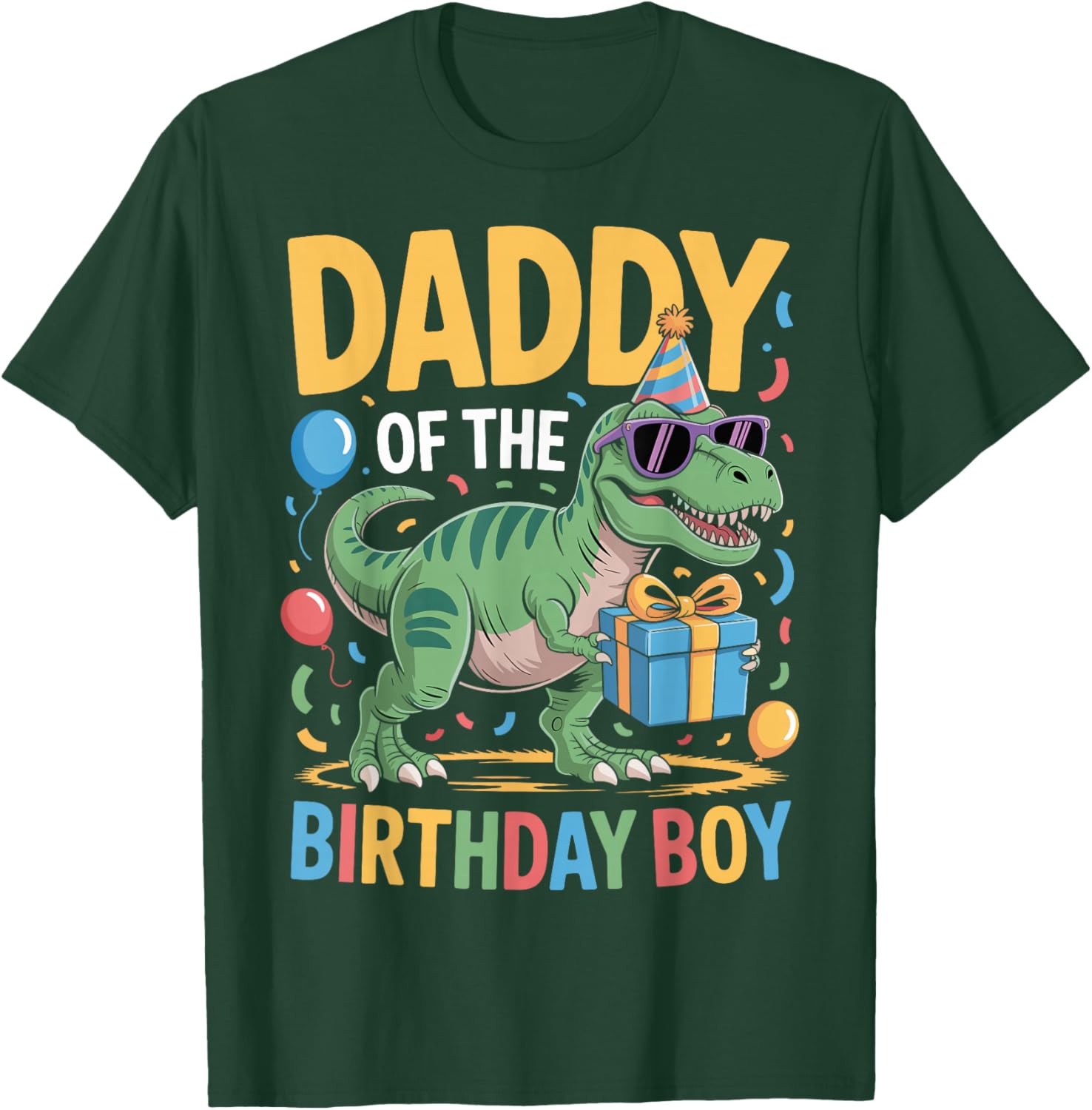 Daddy of The Birthday Party Outfit Dinosaur Squad Dad T-Shirt - T-Shirt | Forest