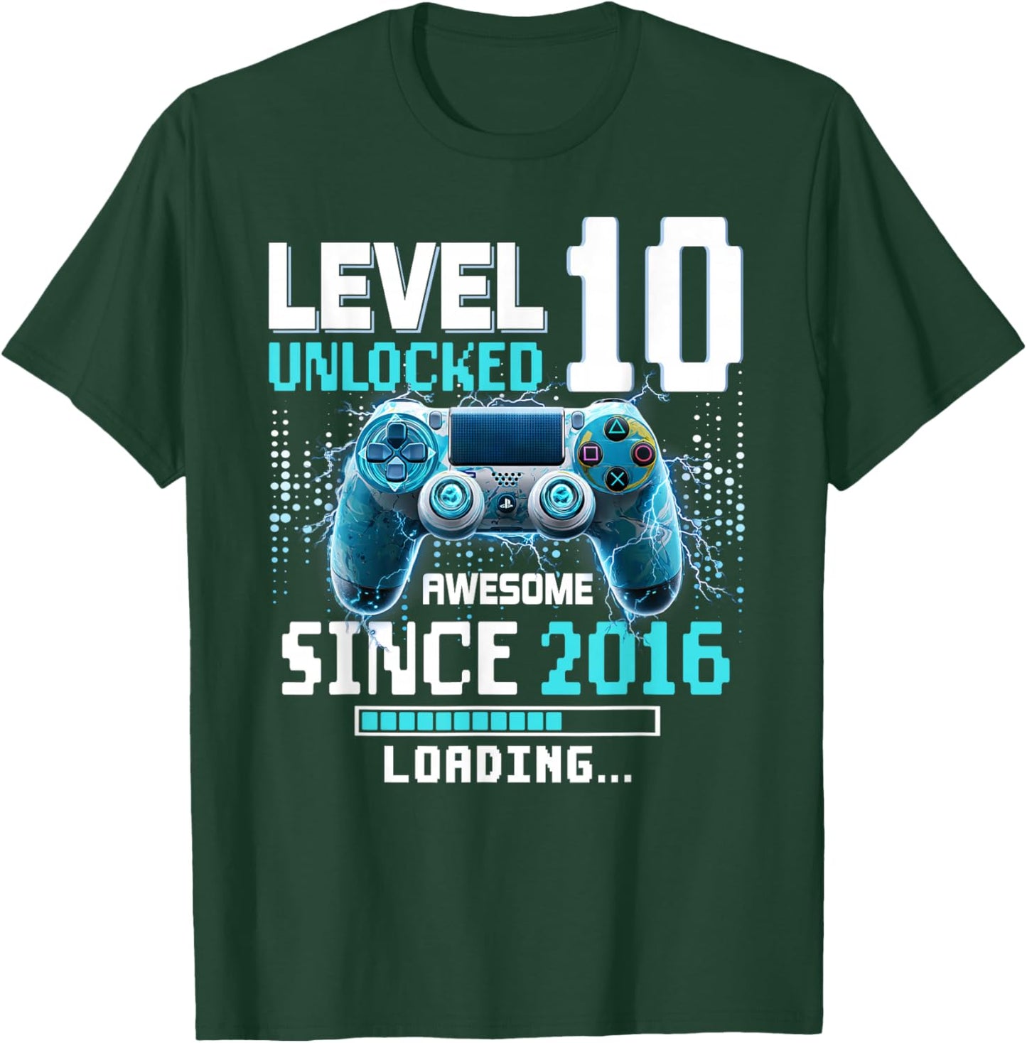 Level 10 Unlocked 10th Video Gaming Birthday T-Shirt - T-Shirt | Forest
