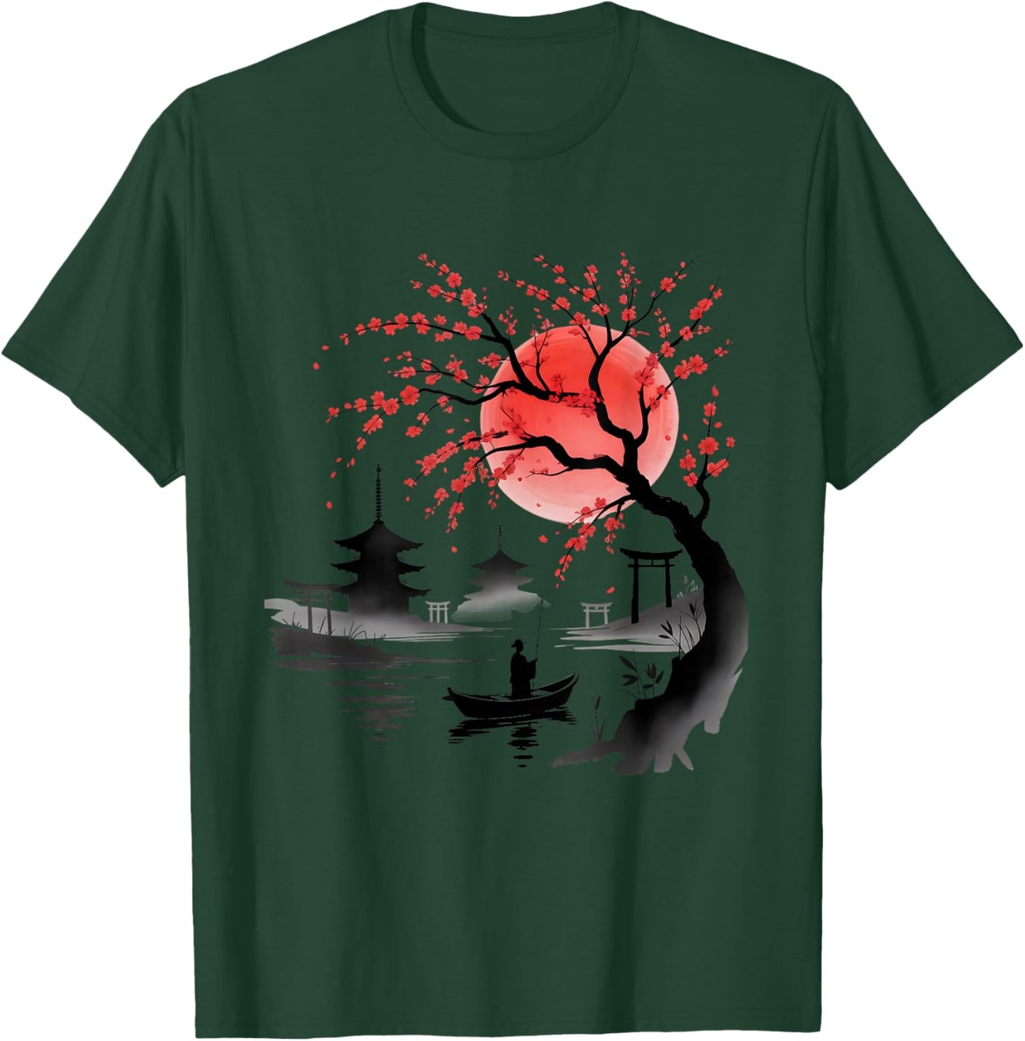 Beautiful Japanese Art Cherry Blossom Sakura Japan Graphic T-Shirt - T-Shirt | Forest