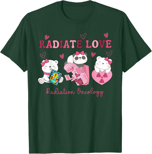 Valentines Radiation Oncology Therapist Medical Science ONC T-Shirt - T-Shirt | Forest