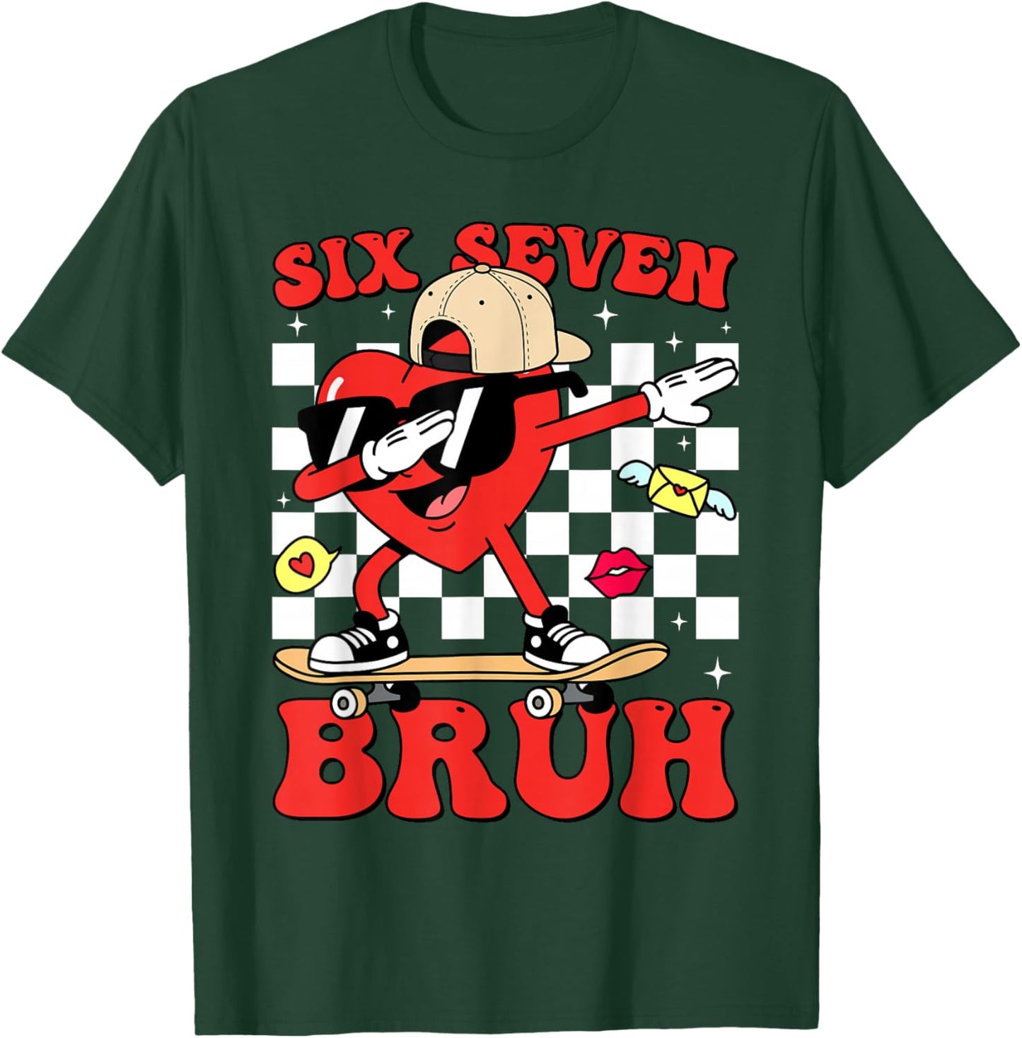 Funny 6 7 Meme Heart Six Seven Bruh 67 Valentine’s Day T-Shirt - T-Shirt | Forest