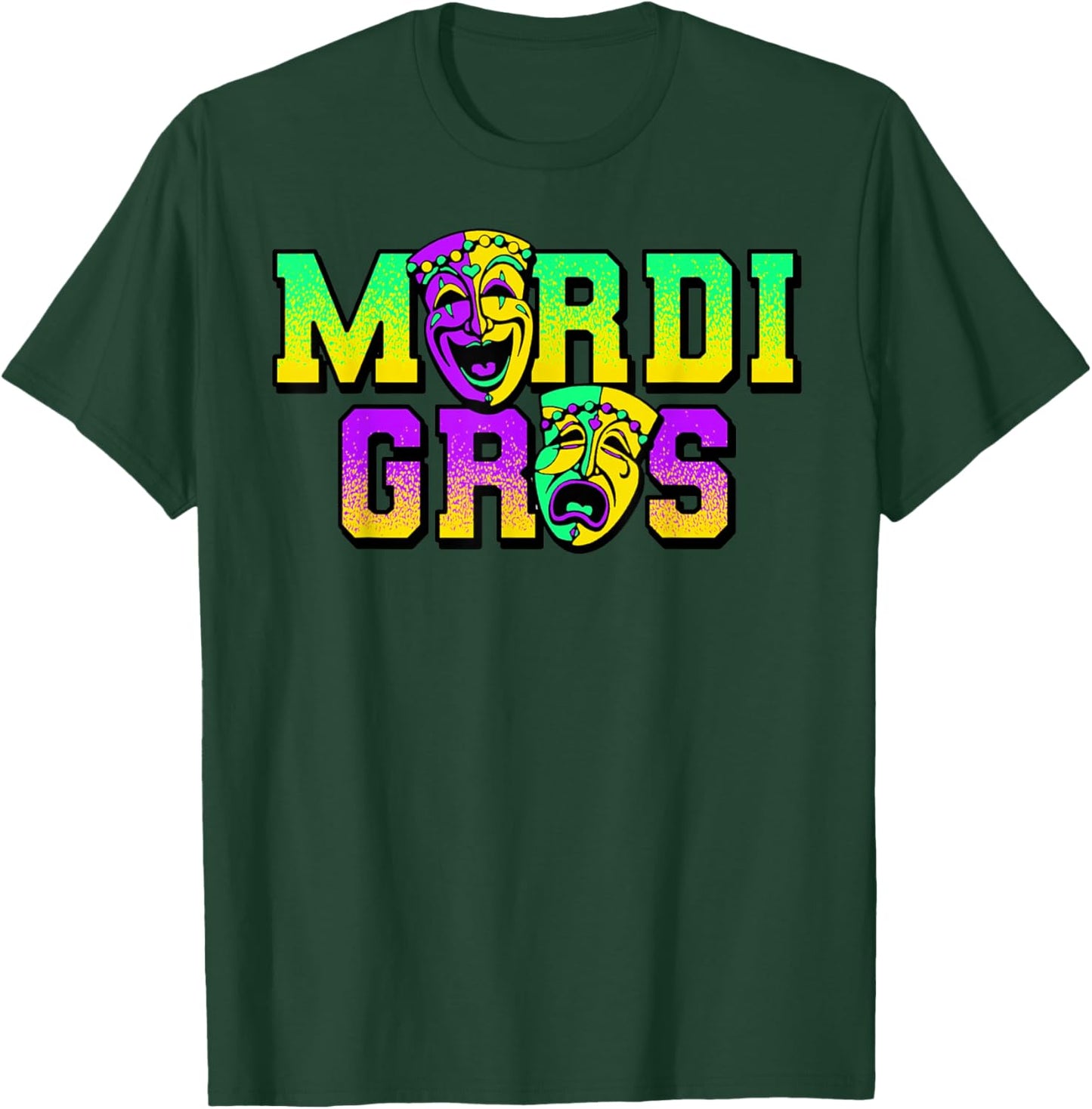 Funny Mardi Gras Costume Funny Party Mask Women Kids T-Shirt - T-Shirt | Forest