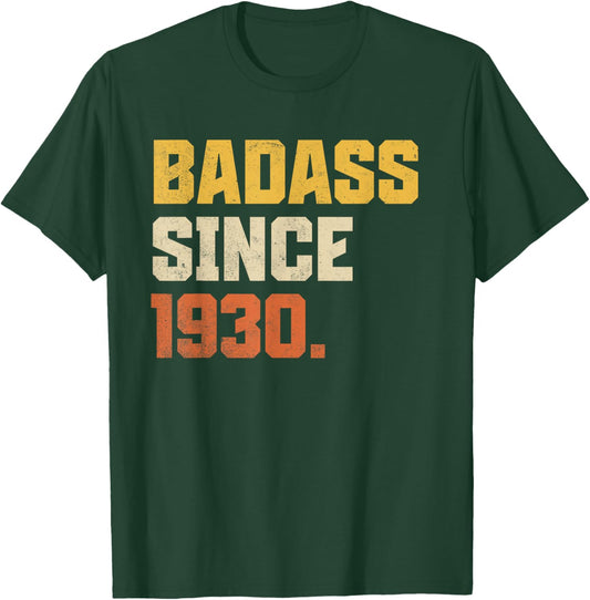 Retro Badass Since 1930 96 Year Old Funny 96th Birthday T-Shirt - T-Shirt | Forest