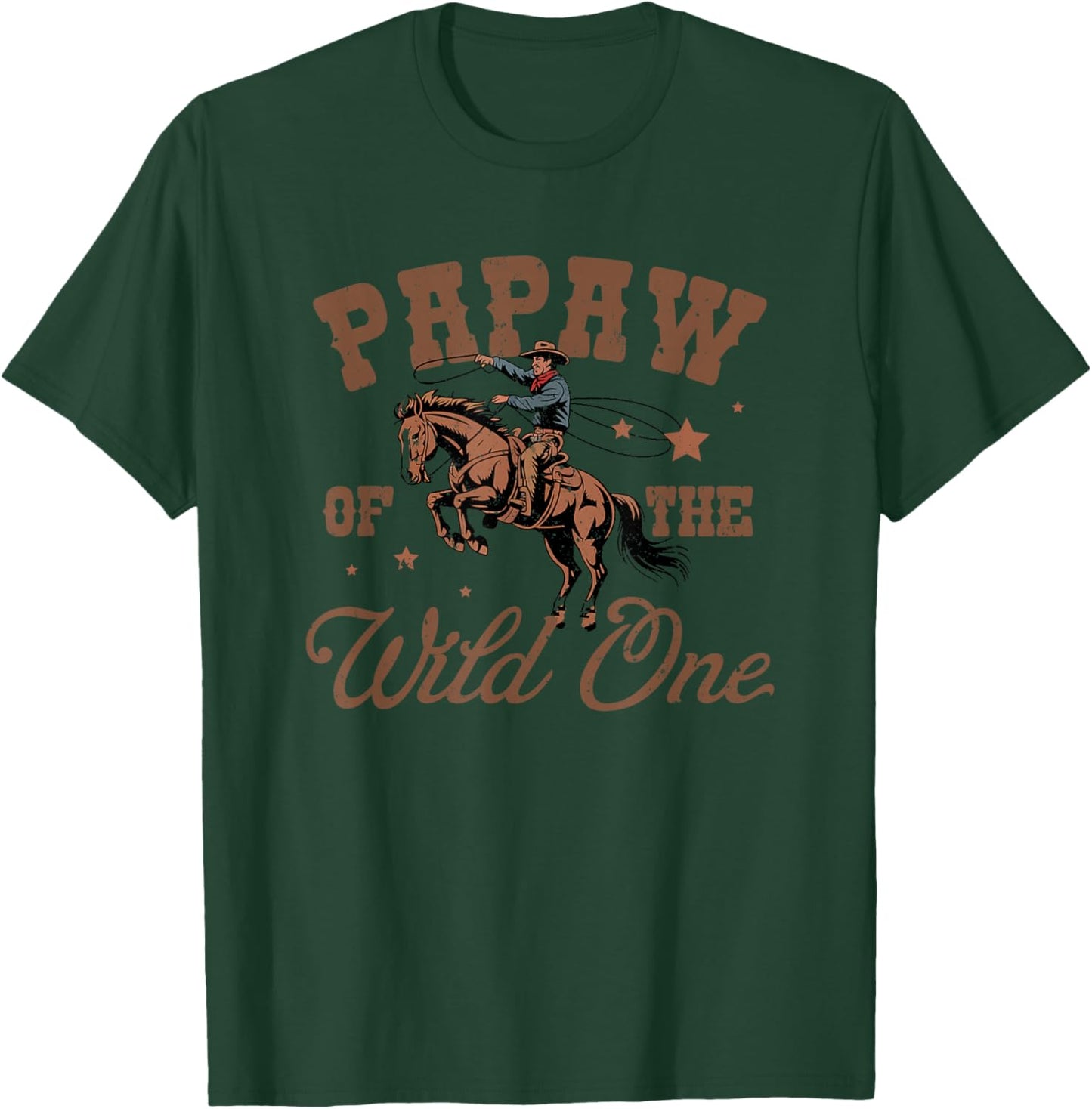 Papaw of The Wild One Cowboy Western Rodeo Party Matching T-Shirt - T-Shirt | Forest