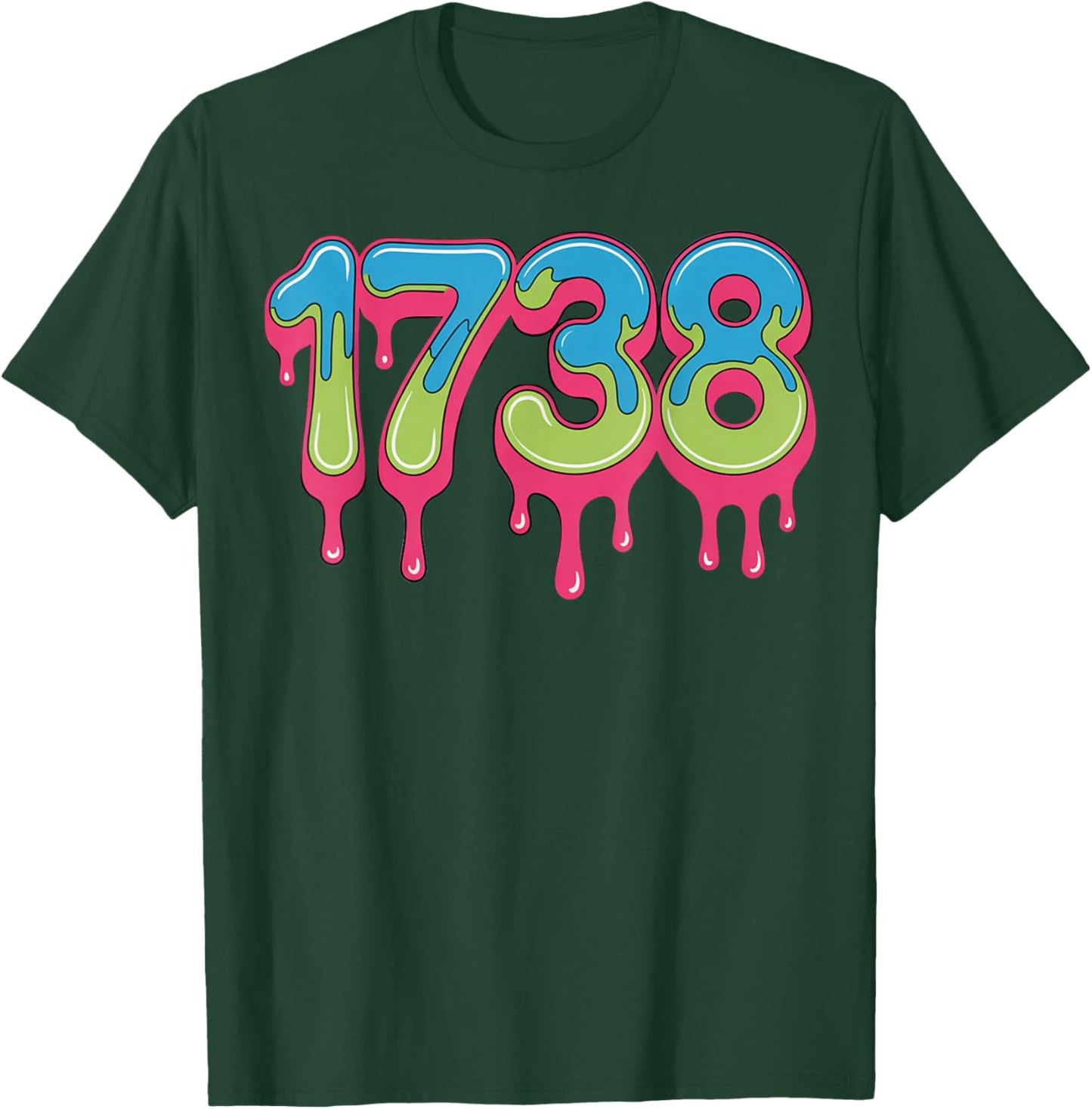 Number 1738 Drippy Numbers Meme T-Shirt - T-Shirt | Forest