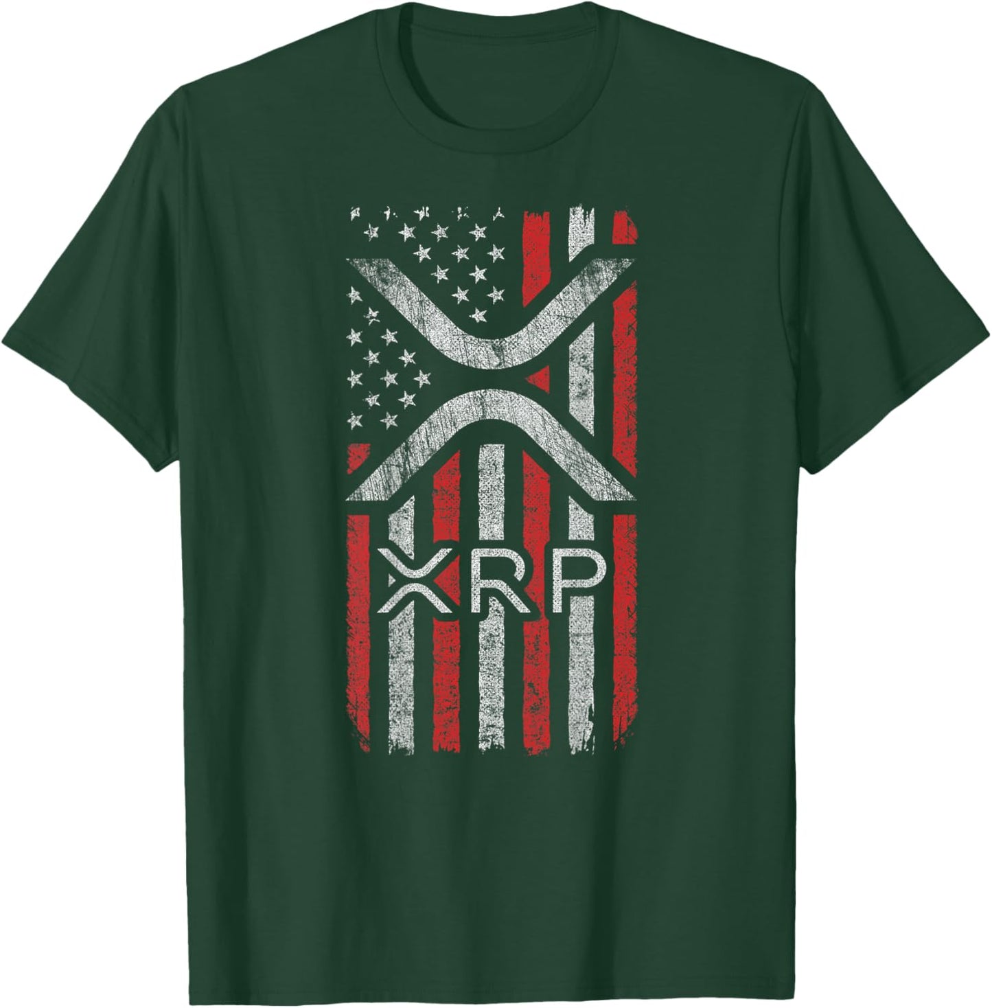 XRP Crypto - XRP Cryptocurrency - American Flag - XRP T-Shirt - T-Shirt | Forest