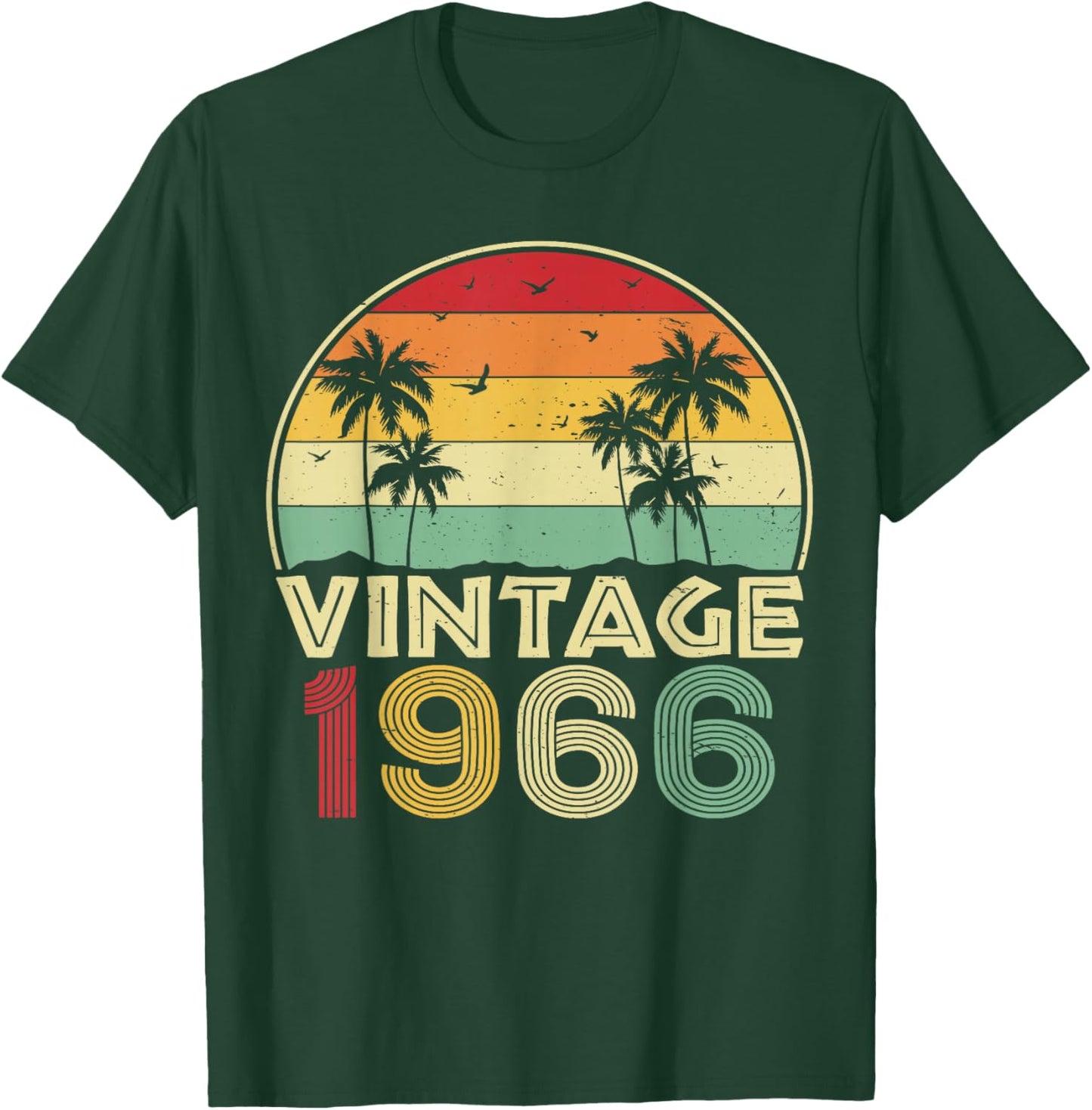 60th Birthday Vintage 1966 Retro 60 Years Old T-Shirt - T-Shirt | Forest