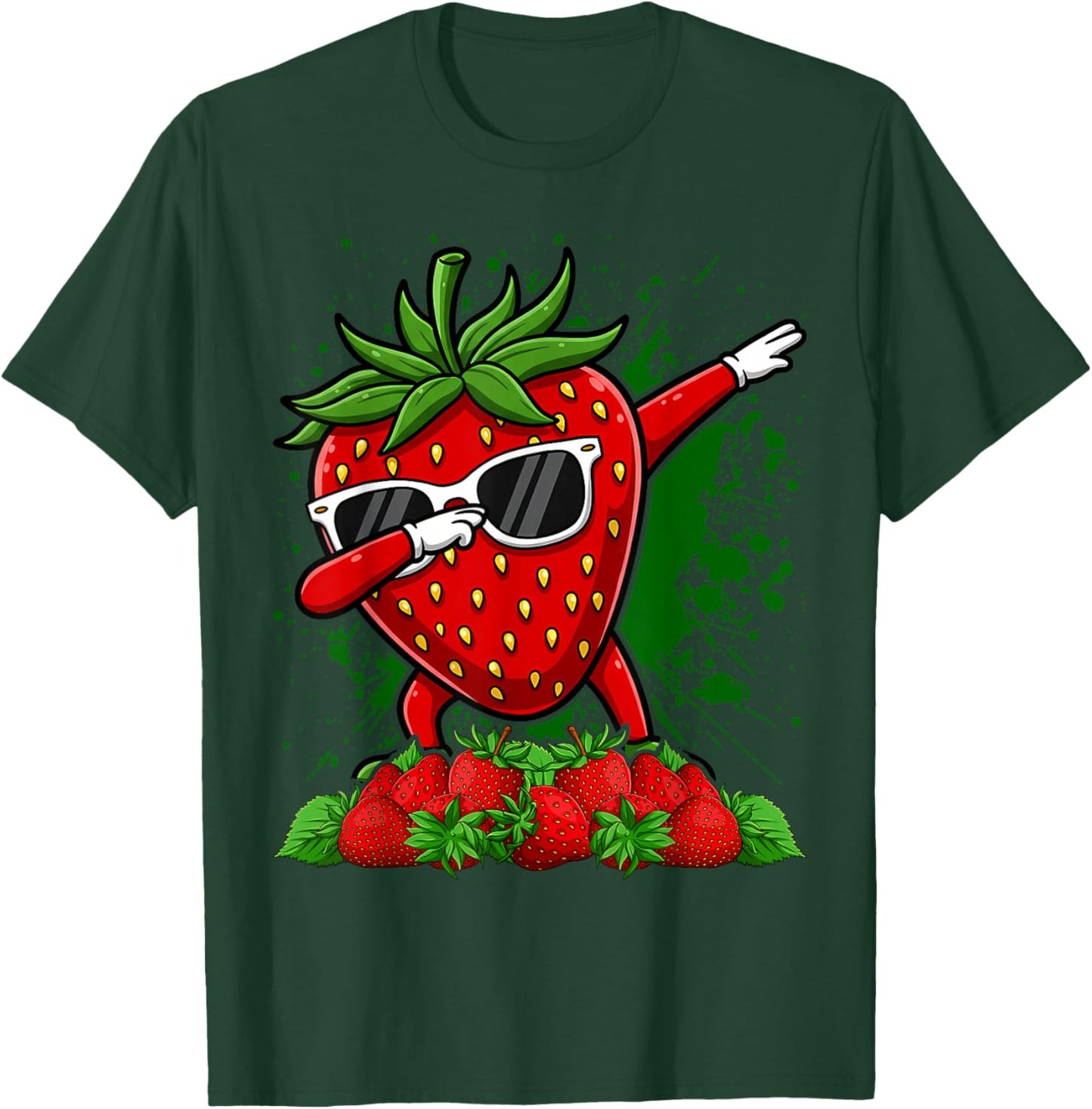 Funny Cool Dabbing Strawberry Festival 2024 Kids Toddlers T-Shirt - T-Shirt | Forest