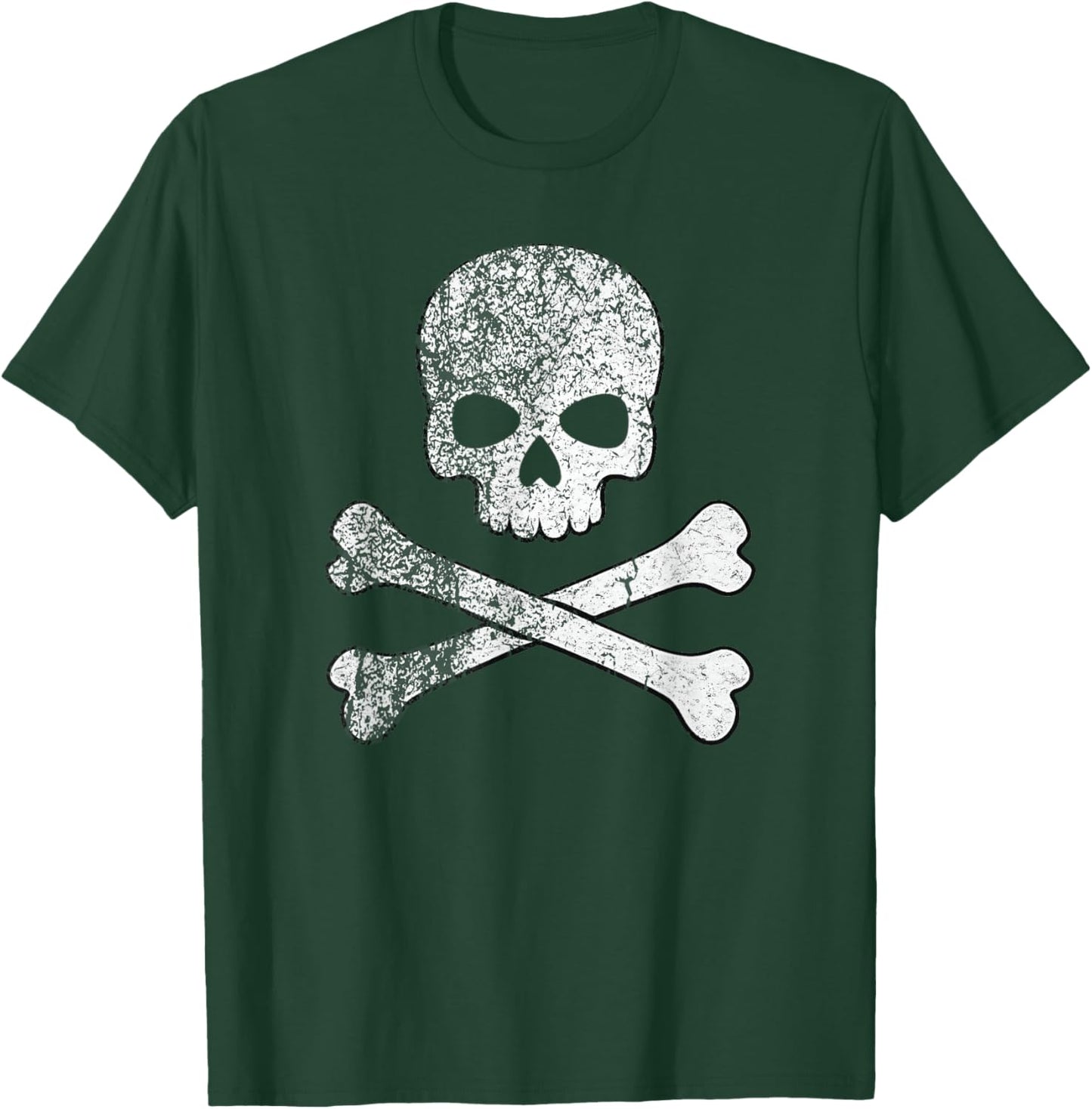 Skull and Crossbones Skeleton Pirate Jolly Roger Boys Girls T-Shirt - T-Shirt | Forest