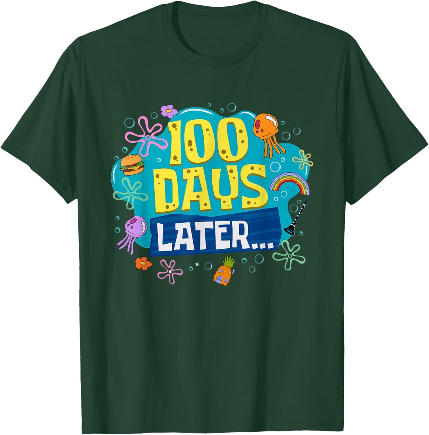 Funny 100 Days Later Teacher Kids Happy 100th Day of School T-Shirt - T-Shirt | Forest