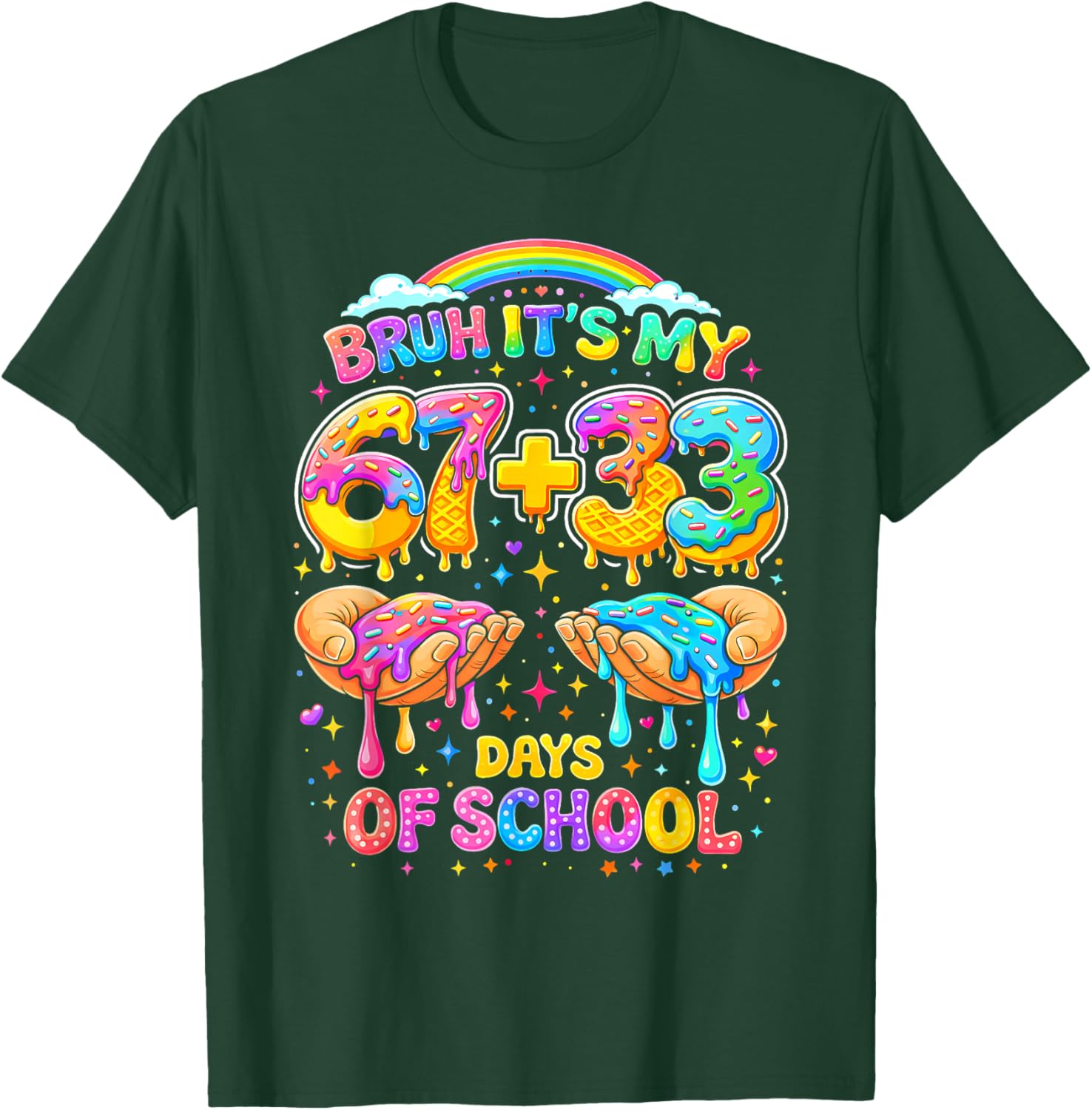 Bruh Its My 67 33 Days of School Funny Boys Kids 100th Day T-Shirt - T-Shirt | Forest