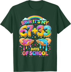 Bruh Its My 67 33 Days of School Funny Boys Kids 100th Day T-Shirt - T-Shirt | Forest